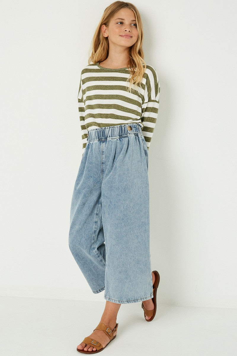 Youth- Denim Cropped Pants