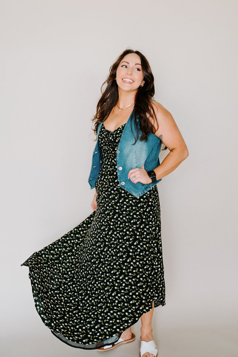 Ditsy Floral Mid Length Dress – Harper Rose Boutique NC