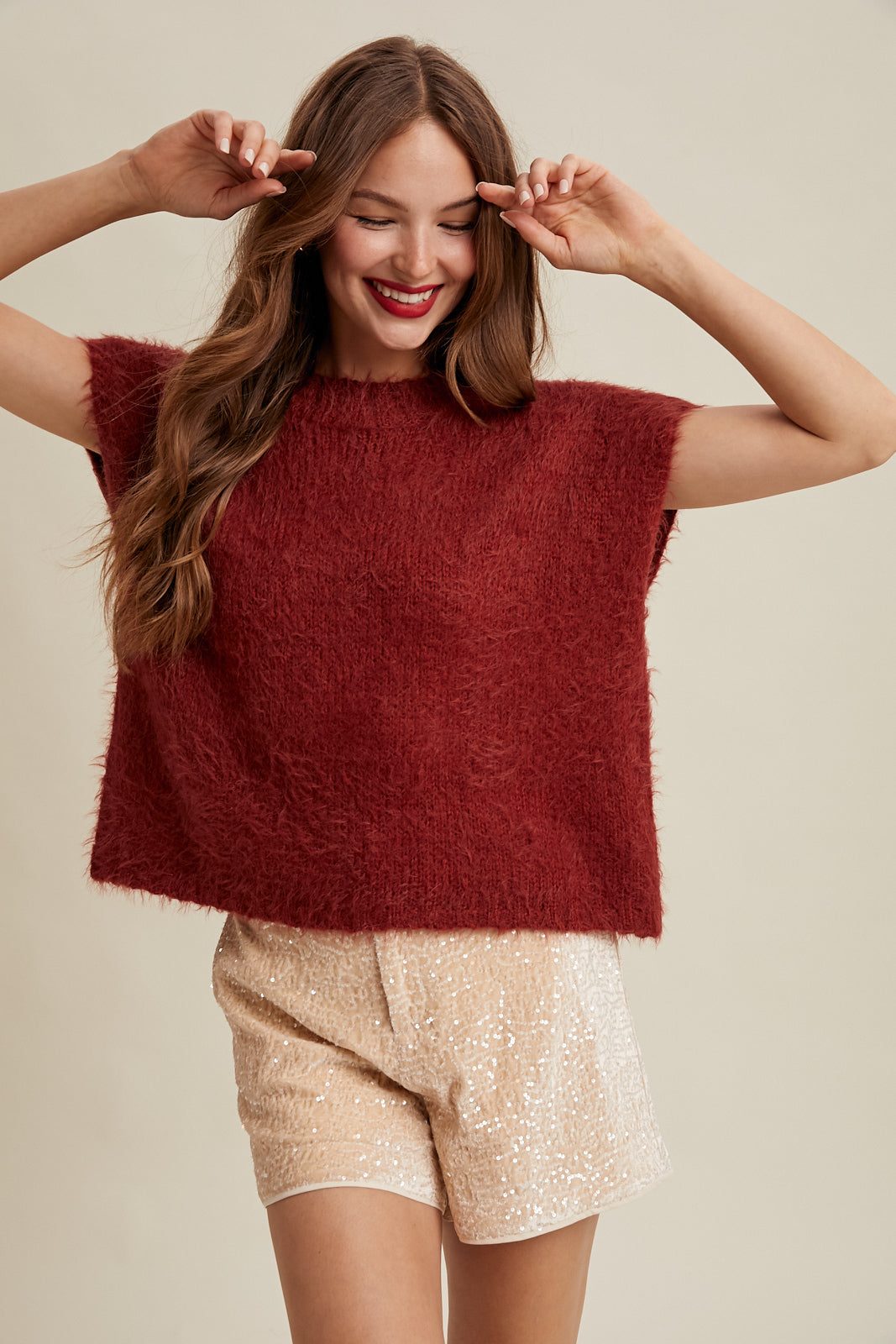 Sweater Vest Ribbon Back