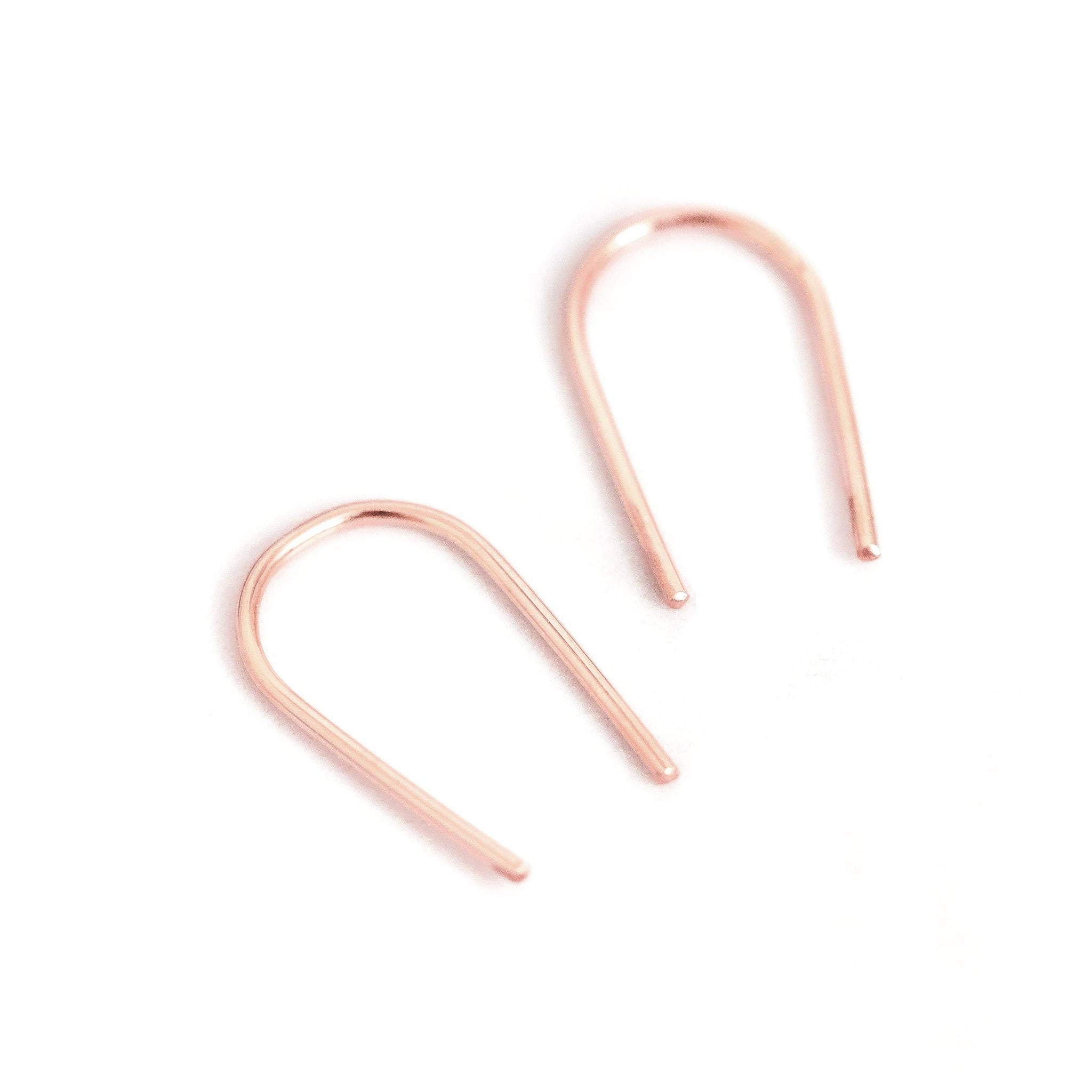 Open Arc Earrings - Hypoallergenic, Waterproof, Minimalist: Rose Gold