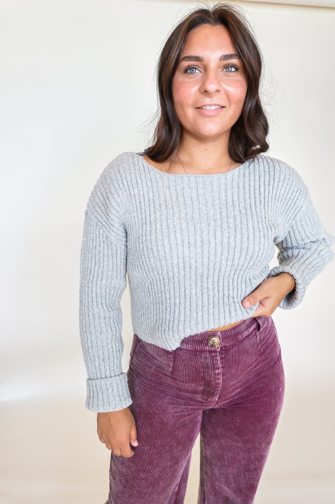 Textured Sweater With Relaxed Drop Sleeves