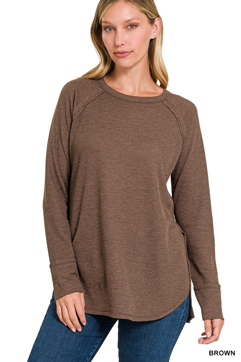 Time For Fall- Waffle Knit Top