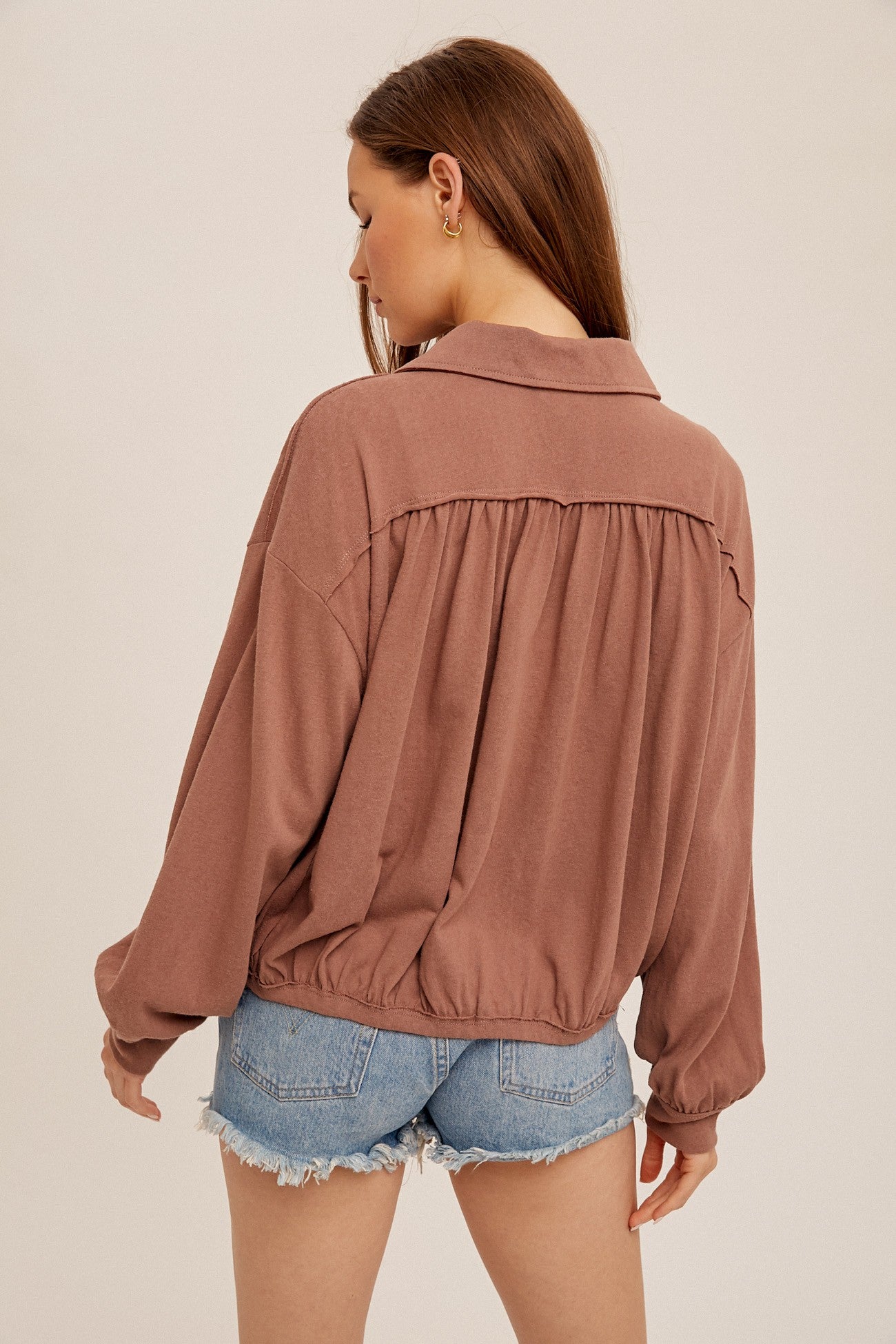 Collared V Neck Pullover