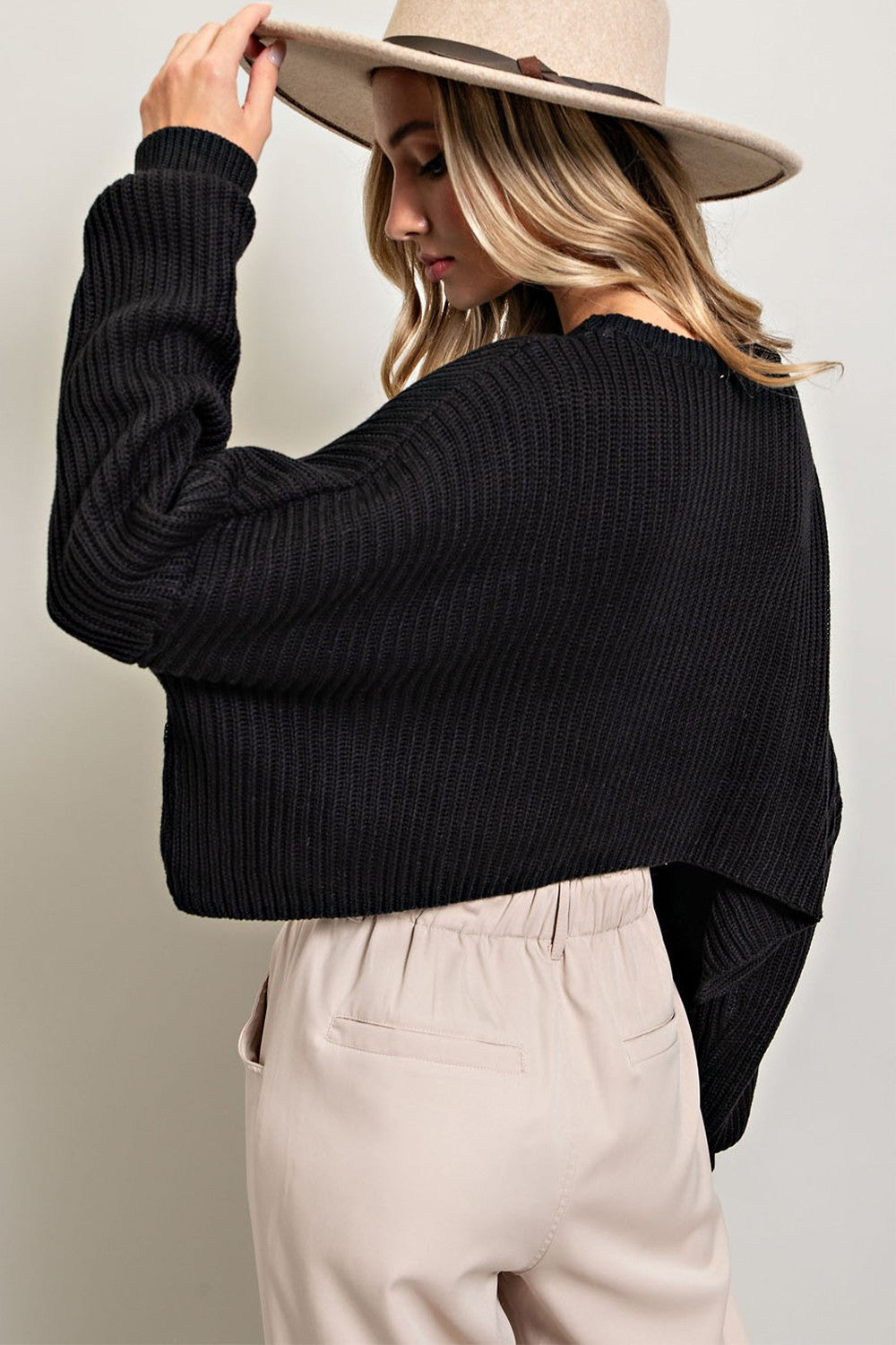 Cropped Long Sleeve Sweater