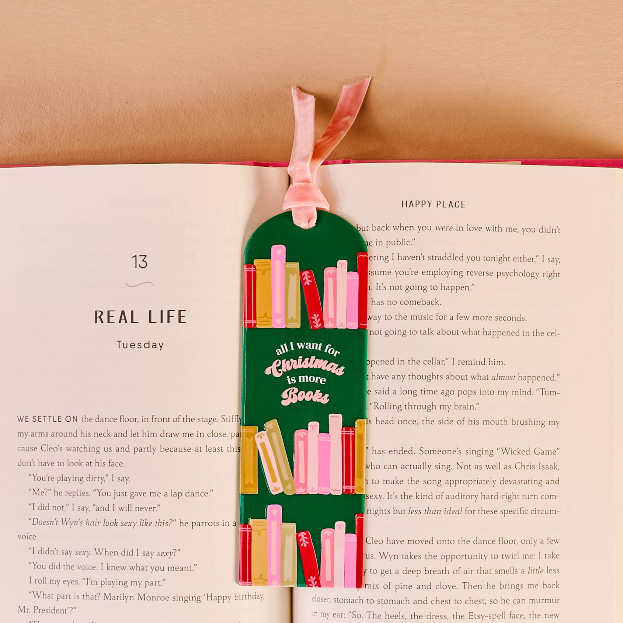 Acrylic Bookmark-All I want for Christmas is More Books