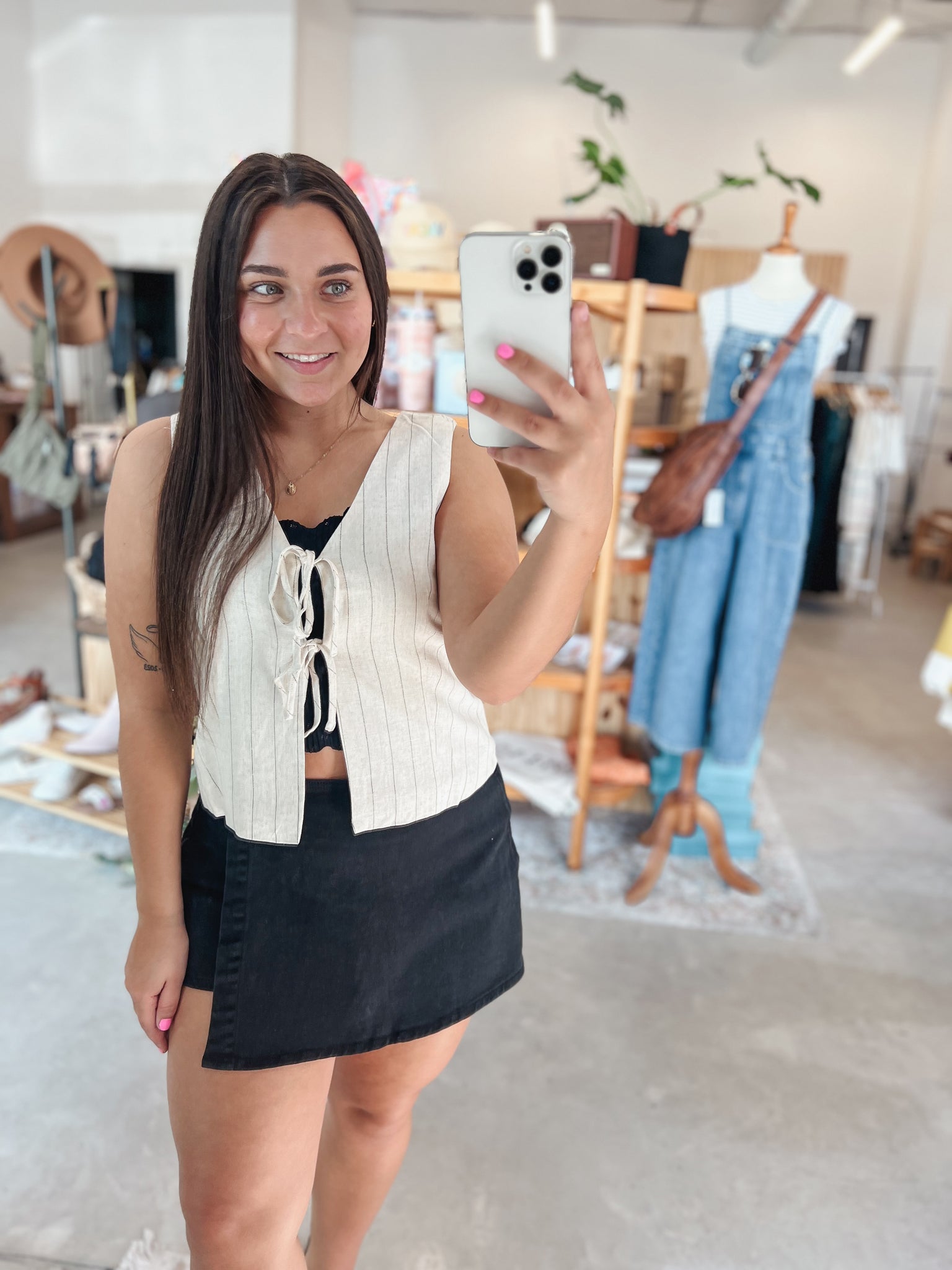 Washed Denim Skort