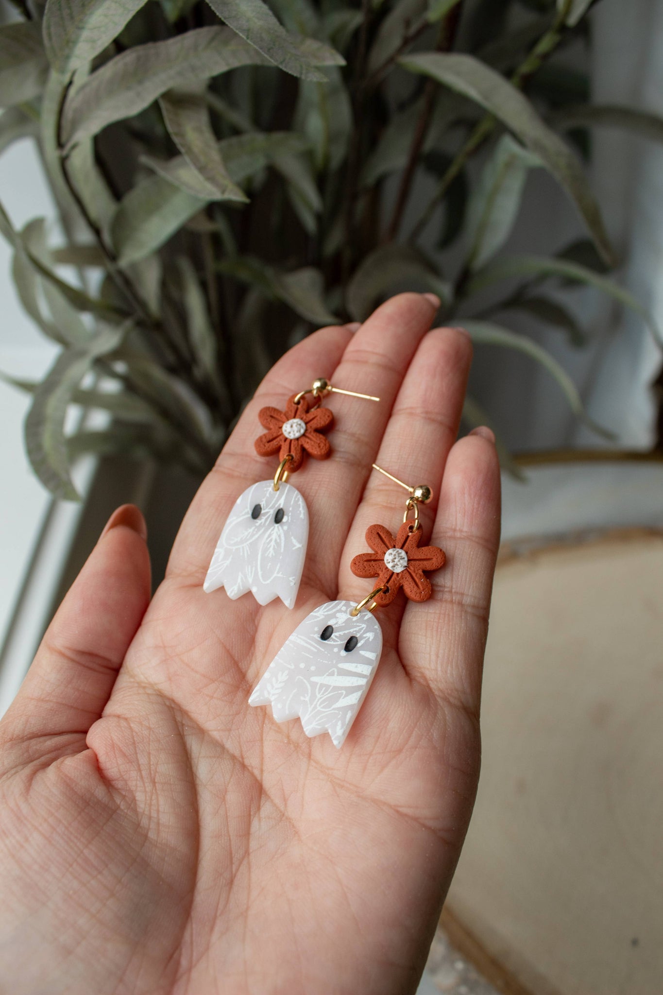 Boho Floral Ghost Dangles