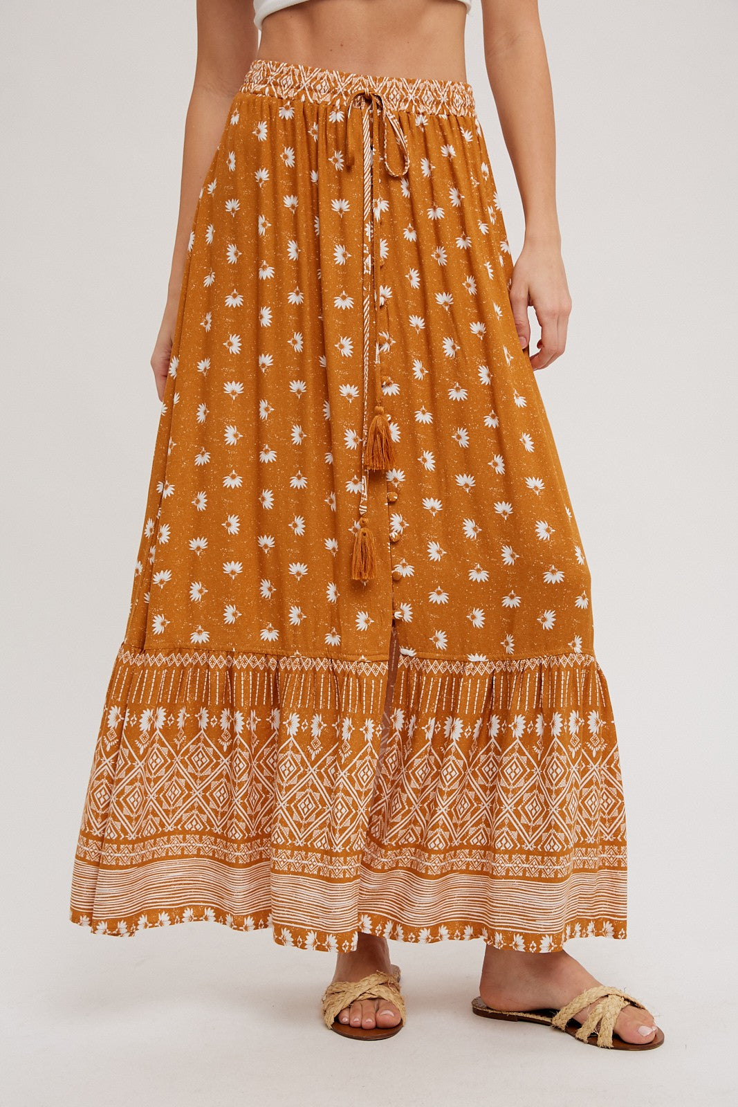 Boho Print Maxi Skirt
