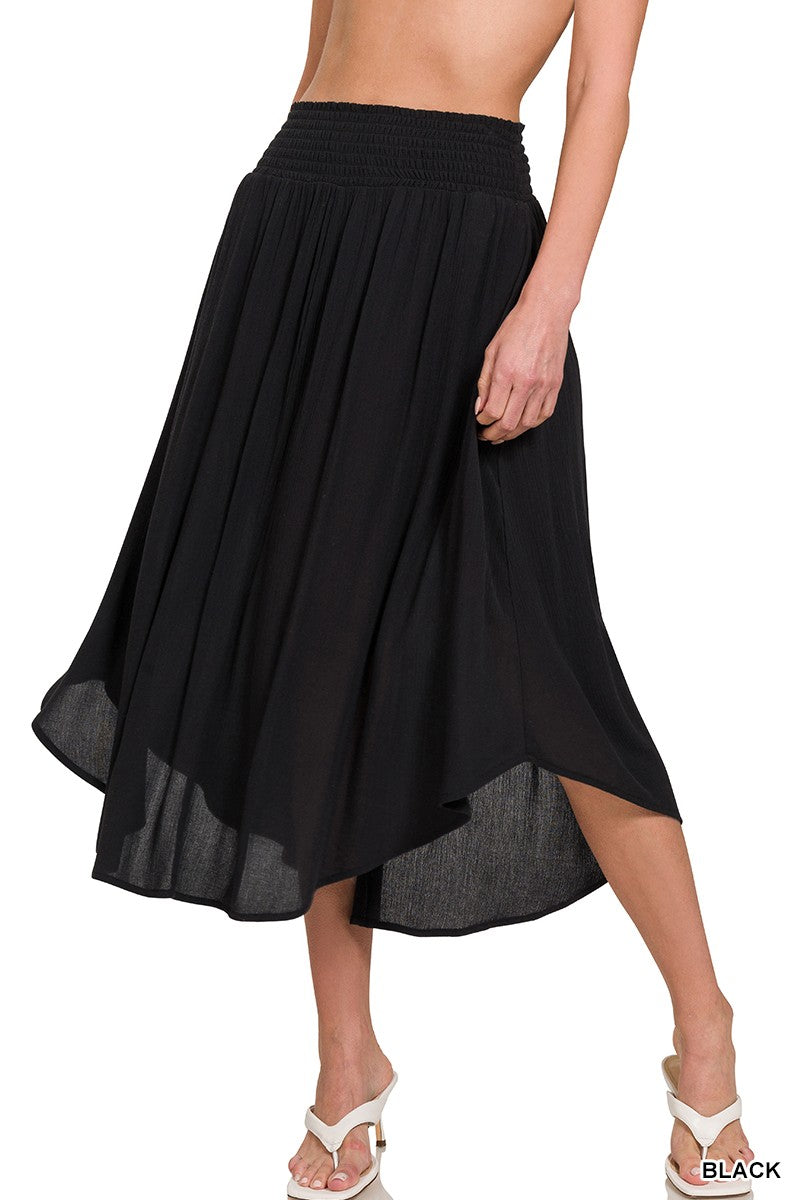 Woven High Waist Skirt