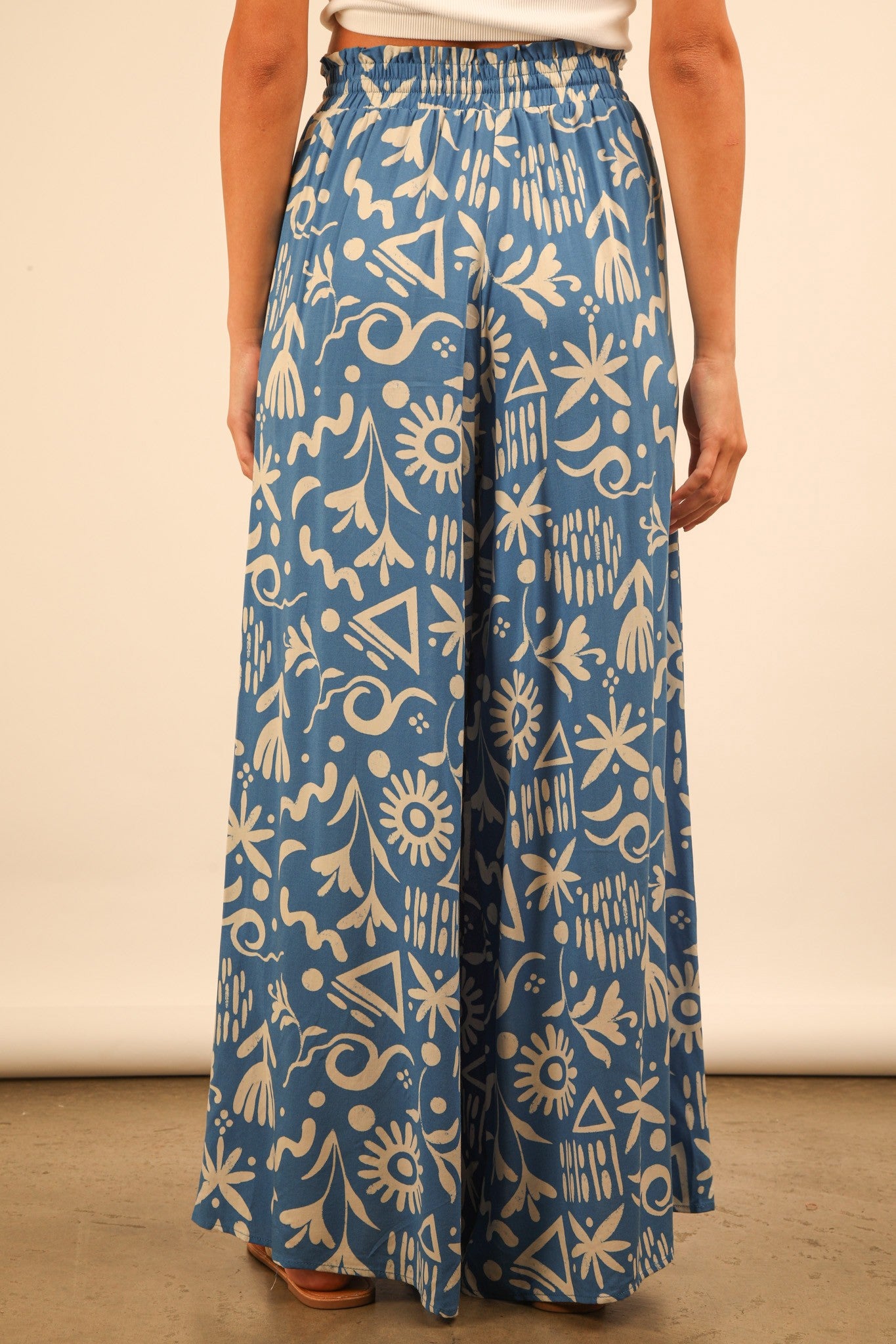 Beach Printed Wide Leg Pants