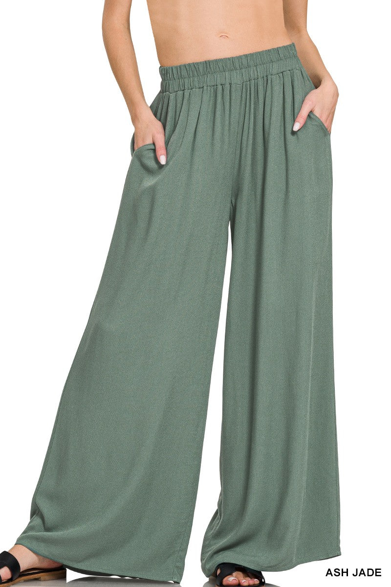 Wide Leg Woven Pants