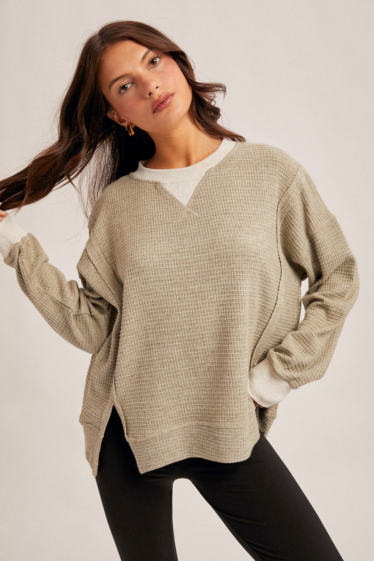 Brush Thermal Crew Neck Oversized Pullover