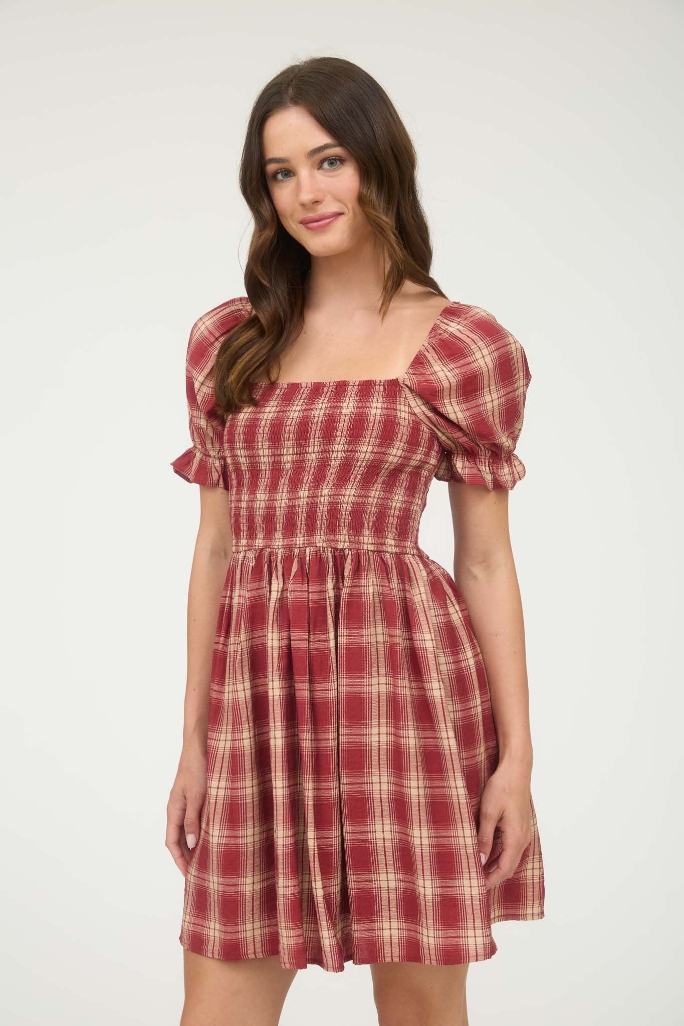 Plaid and Playful Midi Dress