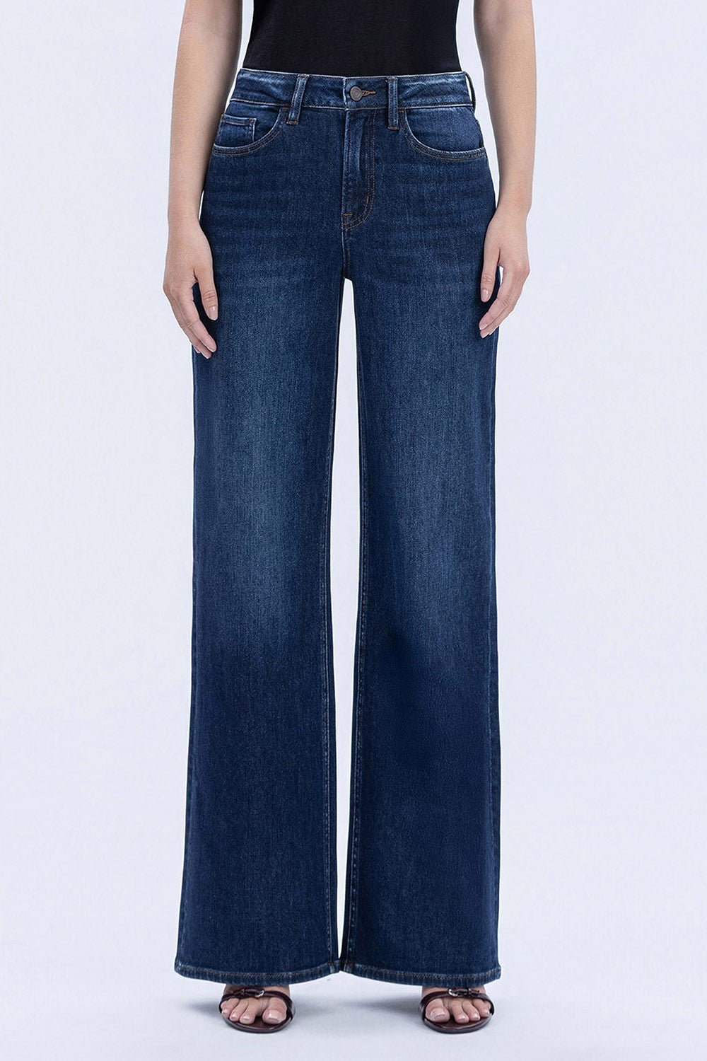 Super High Rise Full Length Wide Jeans
