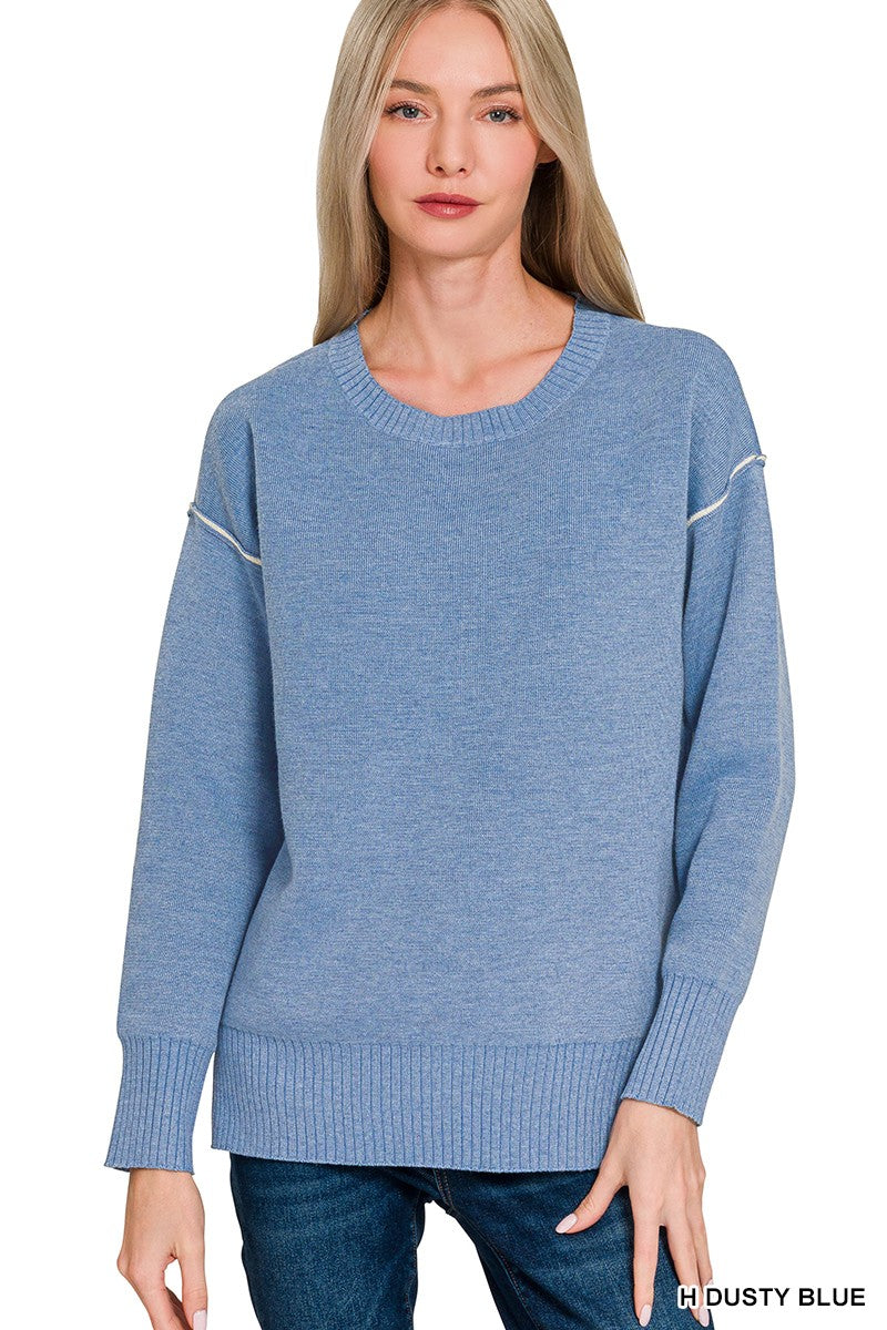 Contrast Hem Sweater