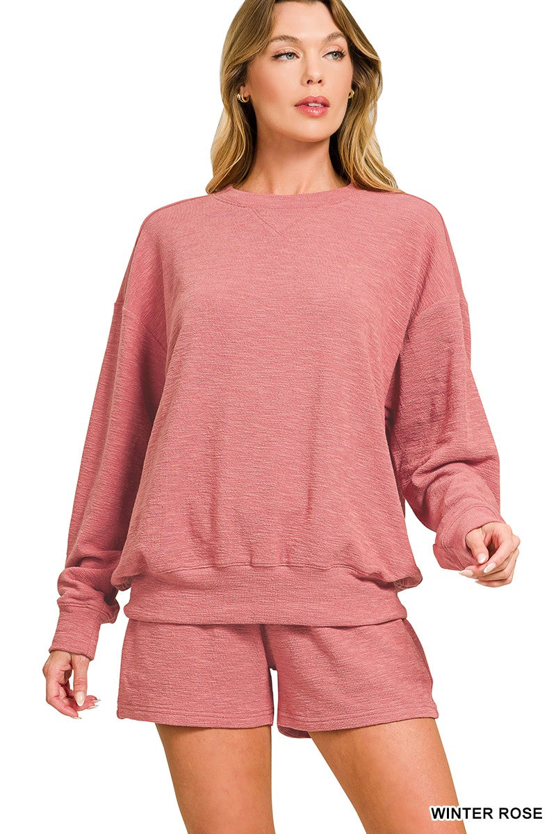 Slub Knit Pullover Set