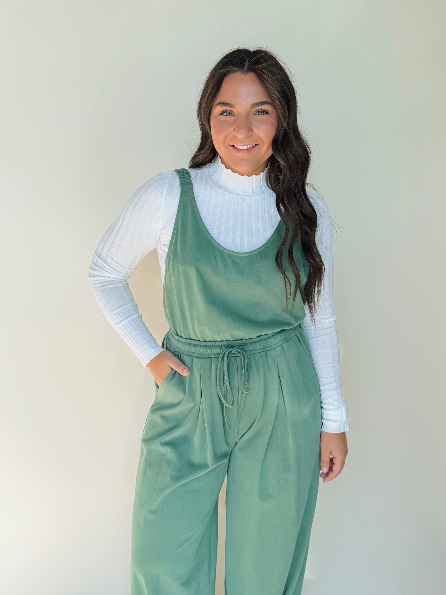 Mock Neck Ribbed Knit Crop Top