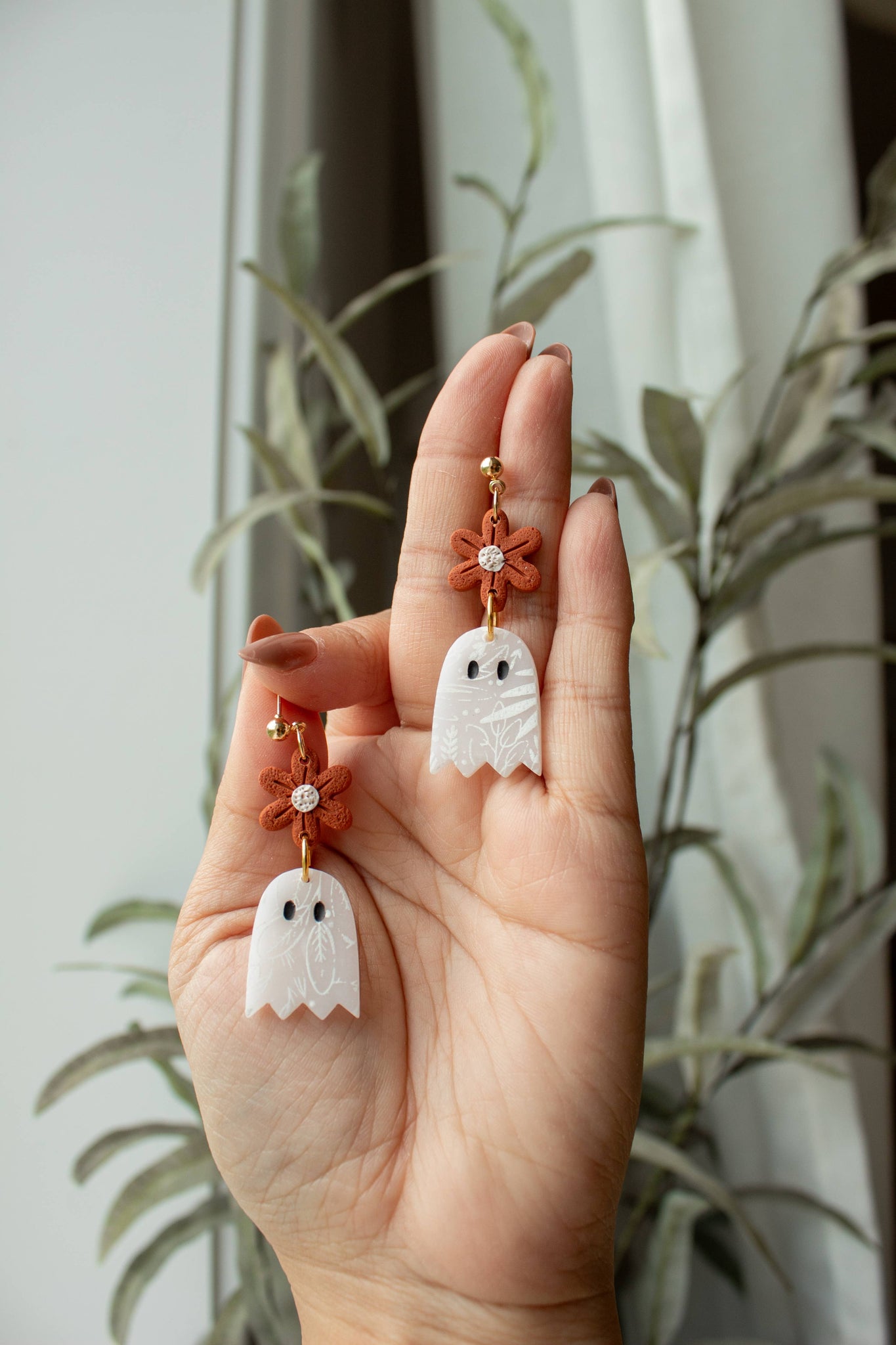 Boho Floral Ghost Dangles
