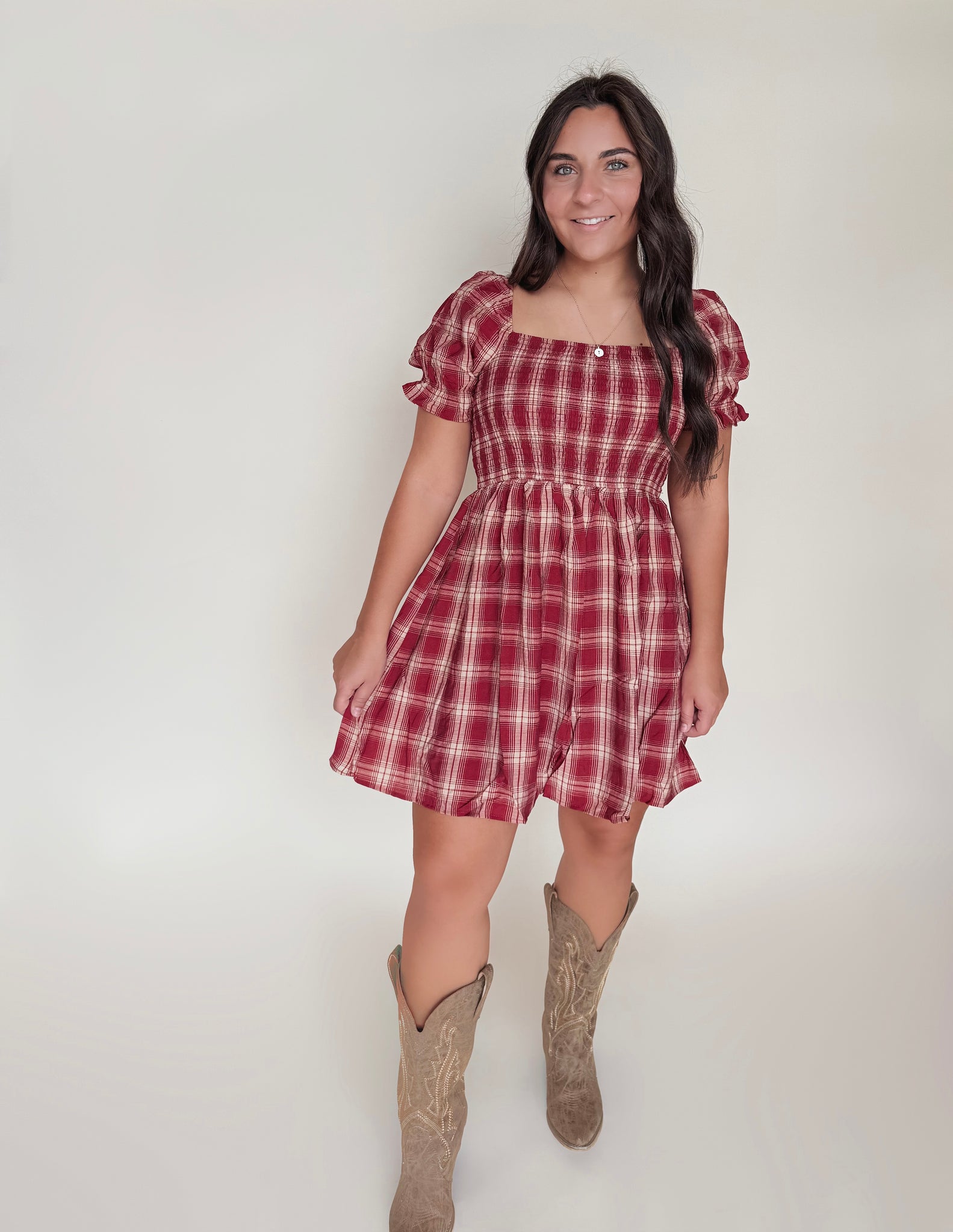 Plaid and Playful Midi Dress