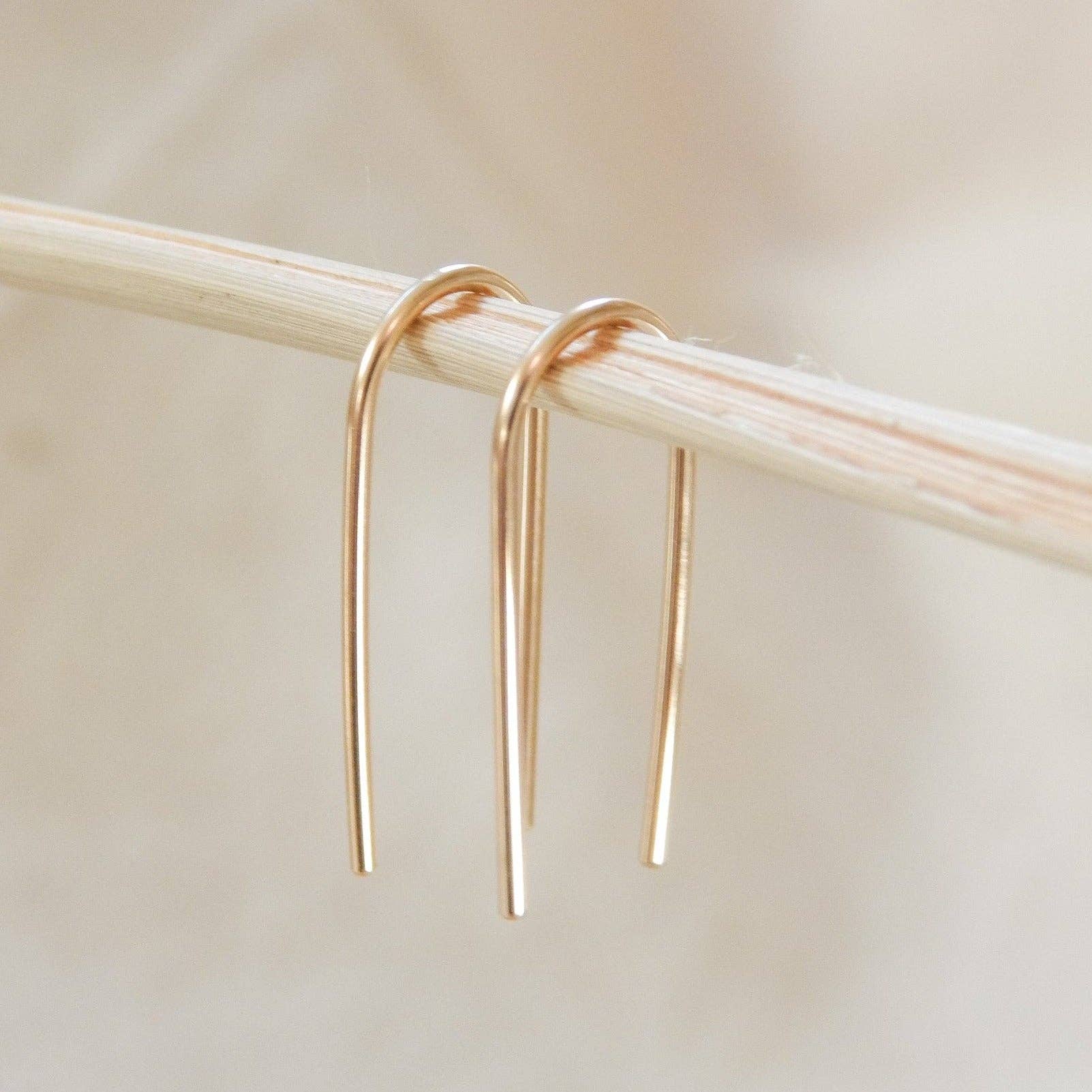 Open Arc Earrings - Hypoallergenic, Waterproof, Minimalist: Rose Gold