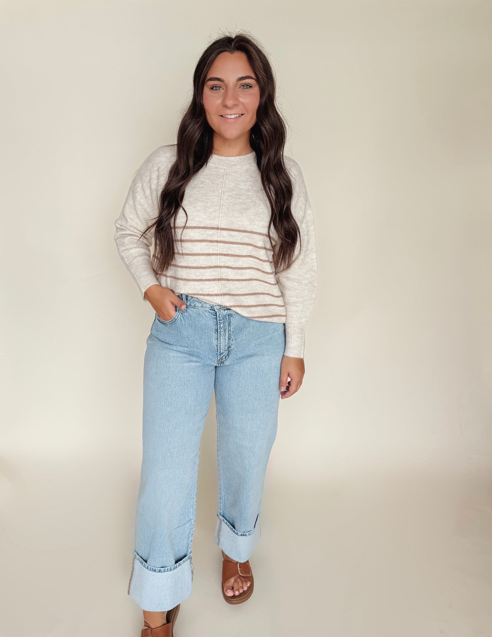 Knit Pullover Striped Sweater