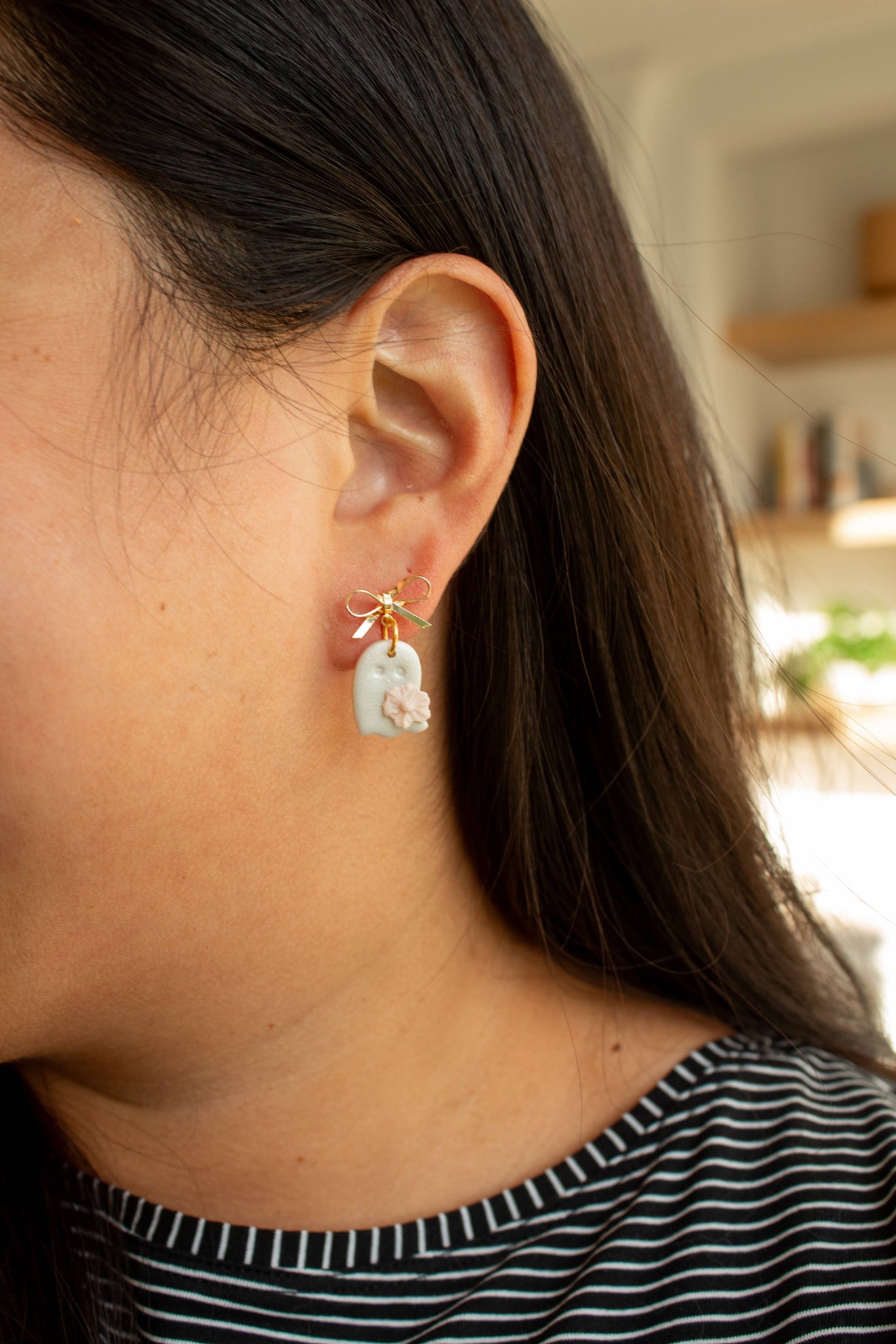 Fall Bow Pumpkin and Ghost Mini Dangles: Pumpkin