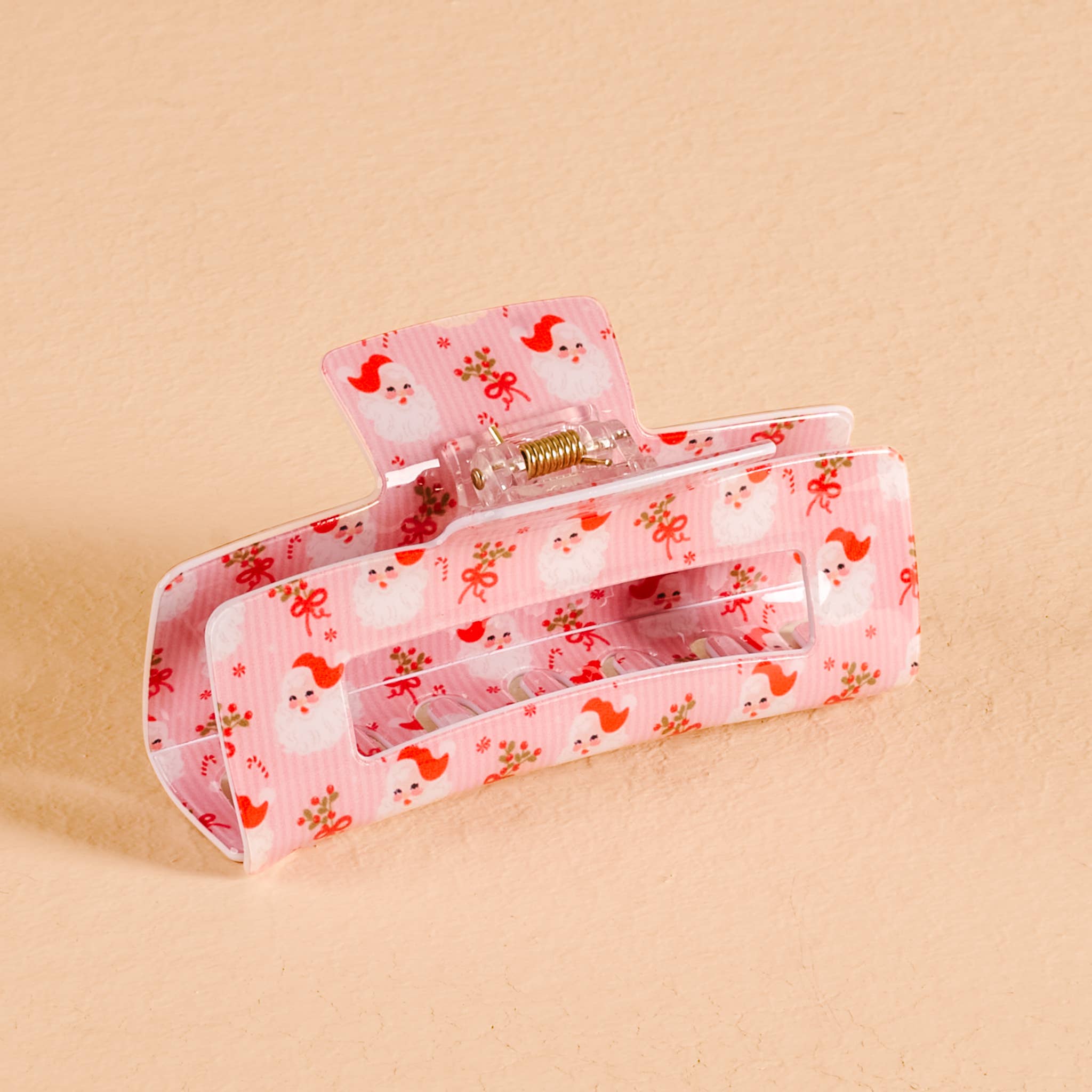 Claw Clip-Holly Jolly Santa