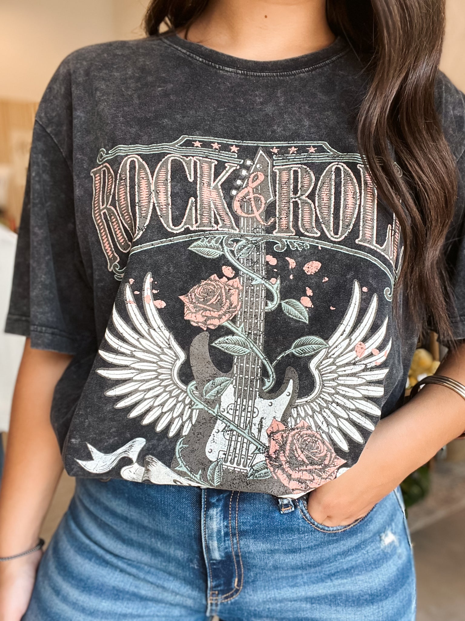 Boyfriend Tee- Rock & Roll