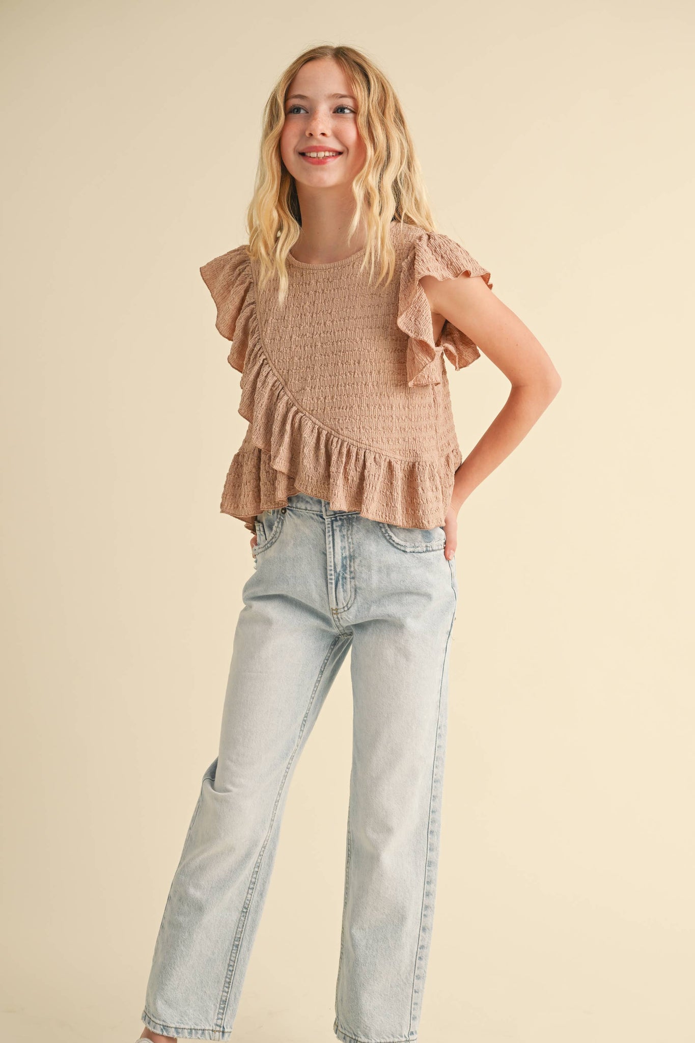 TWEEN KIDS GIRLS ASYMMETRICAL SLEEVELESS TOP