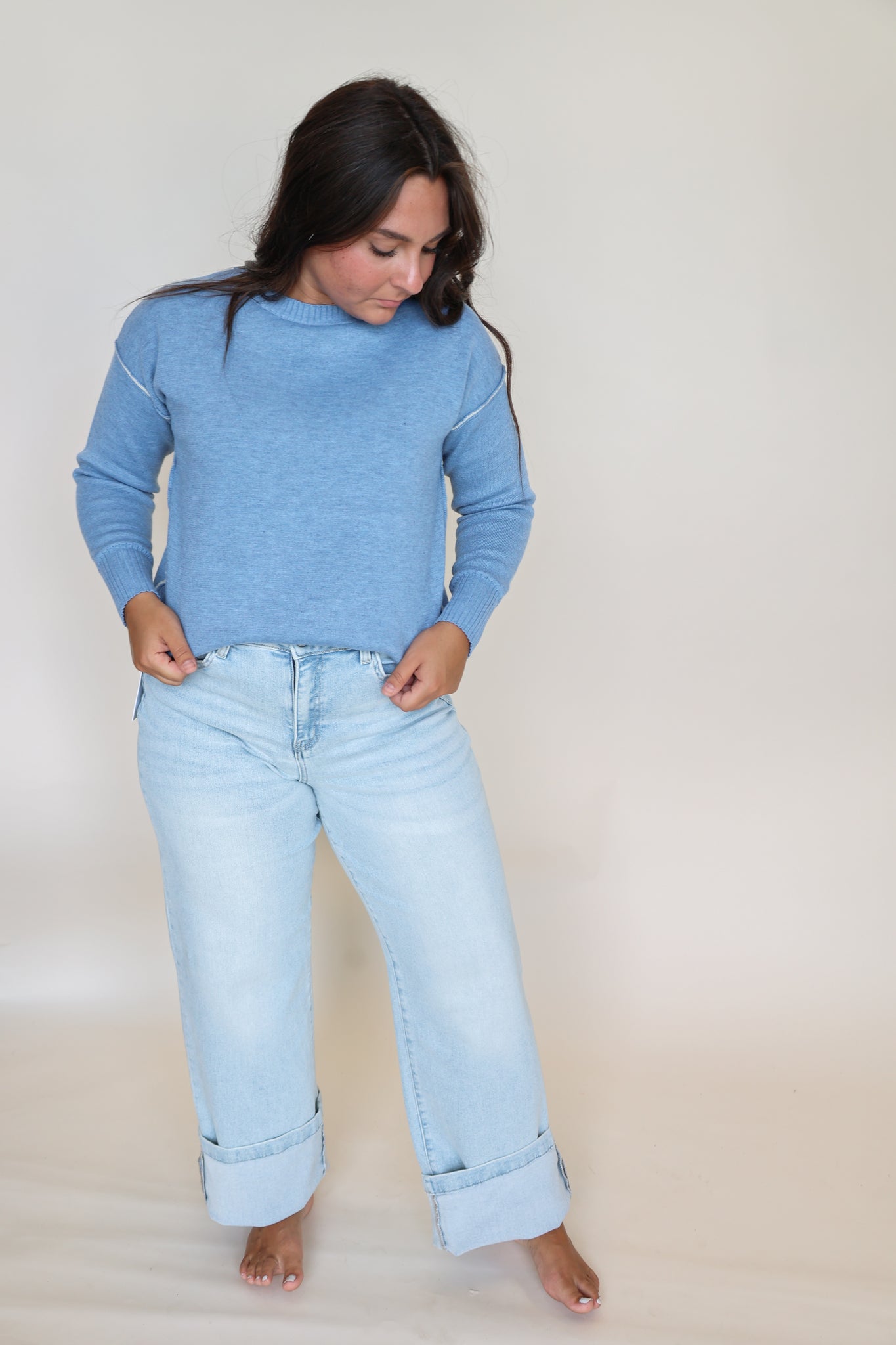 Contrast Hem Sweater