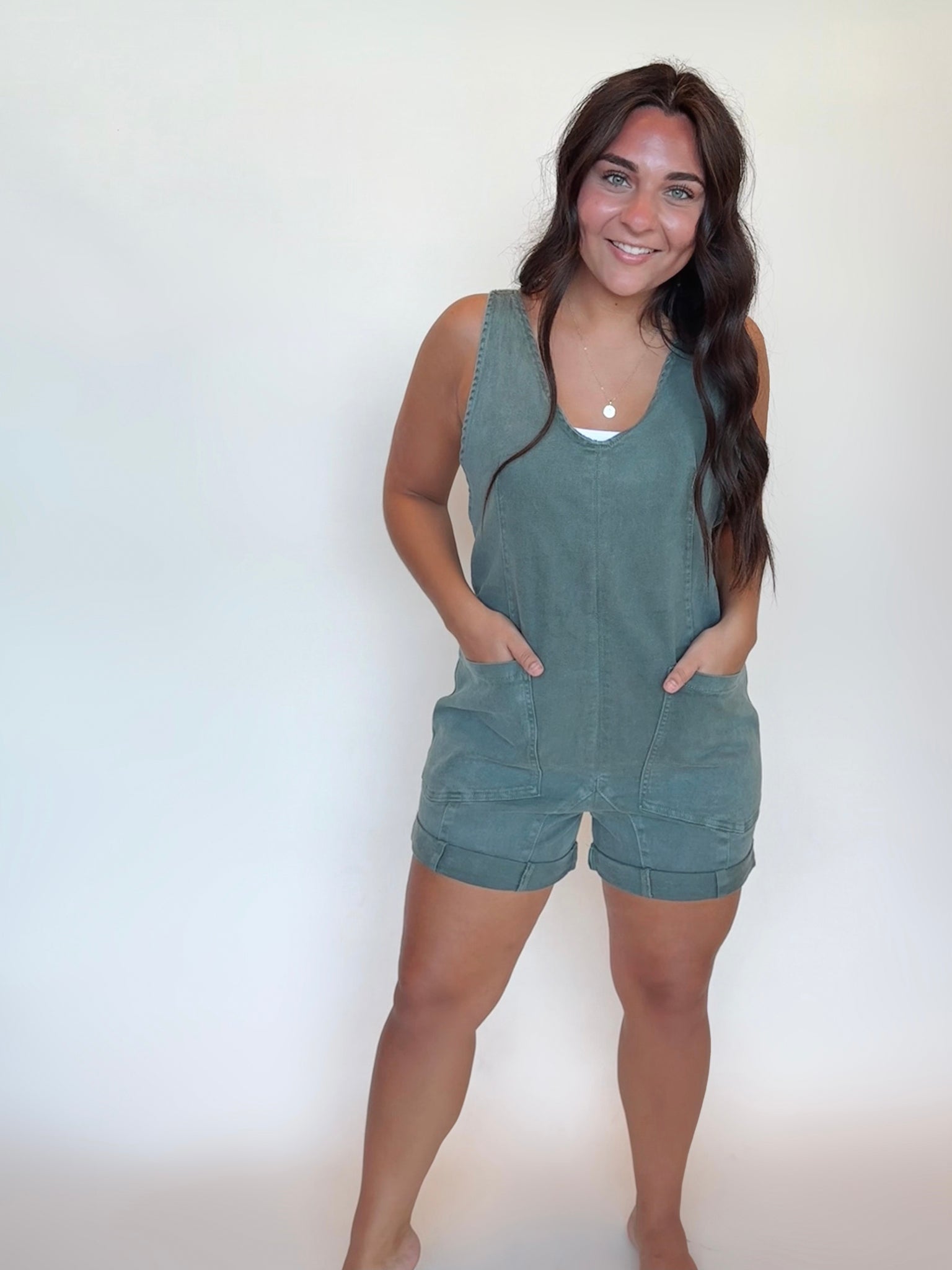Twill Denim Adjustable Romper