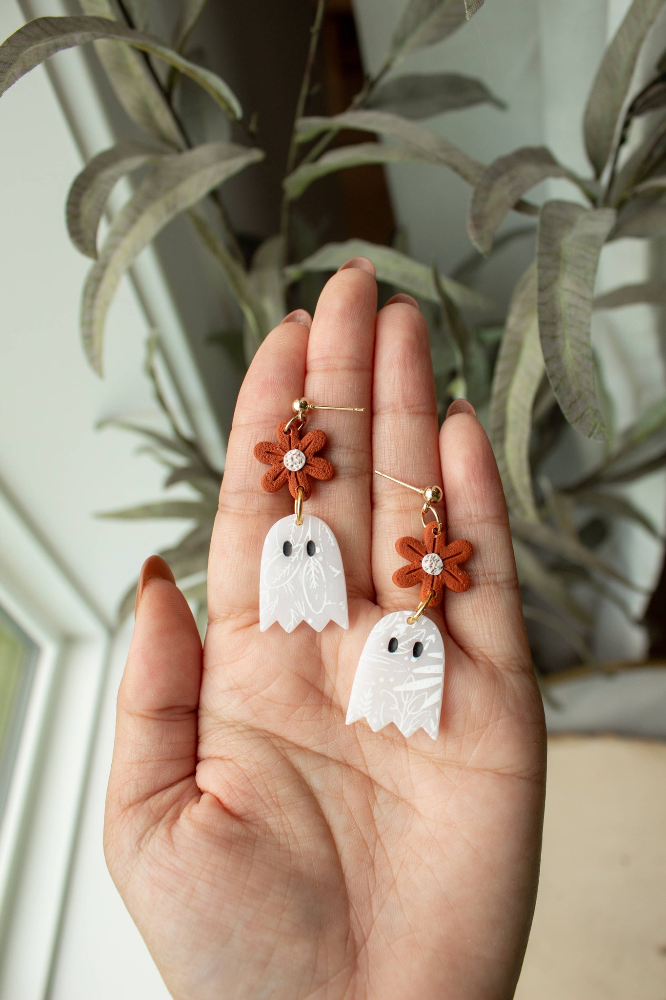 Boho Floral Ghost Dangles