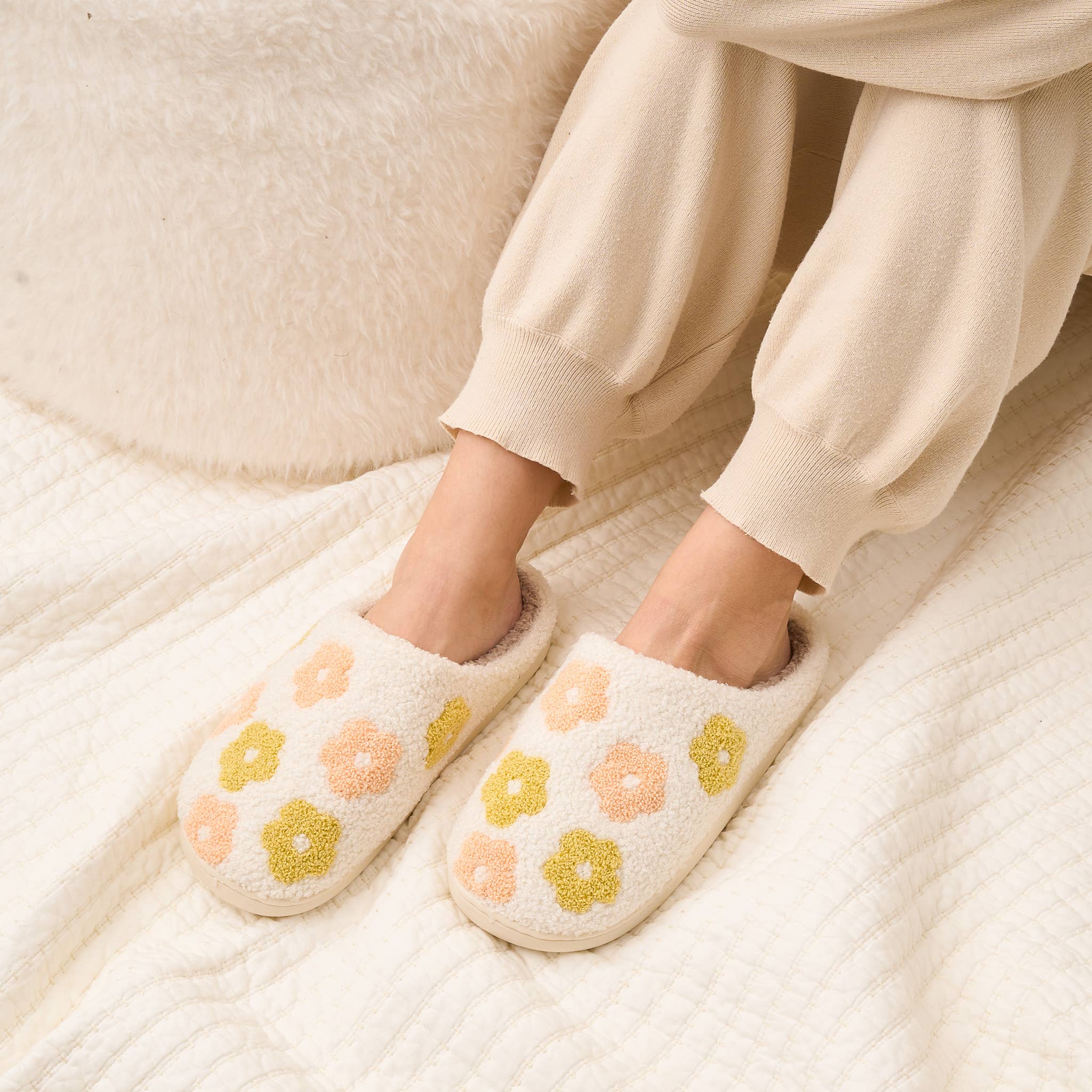 Slippers-Flower Peach