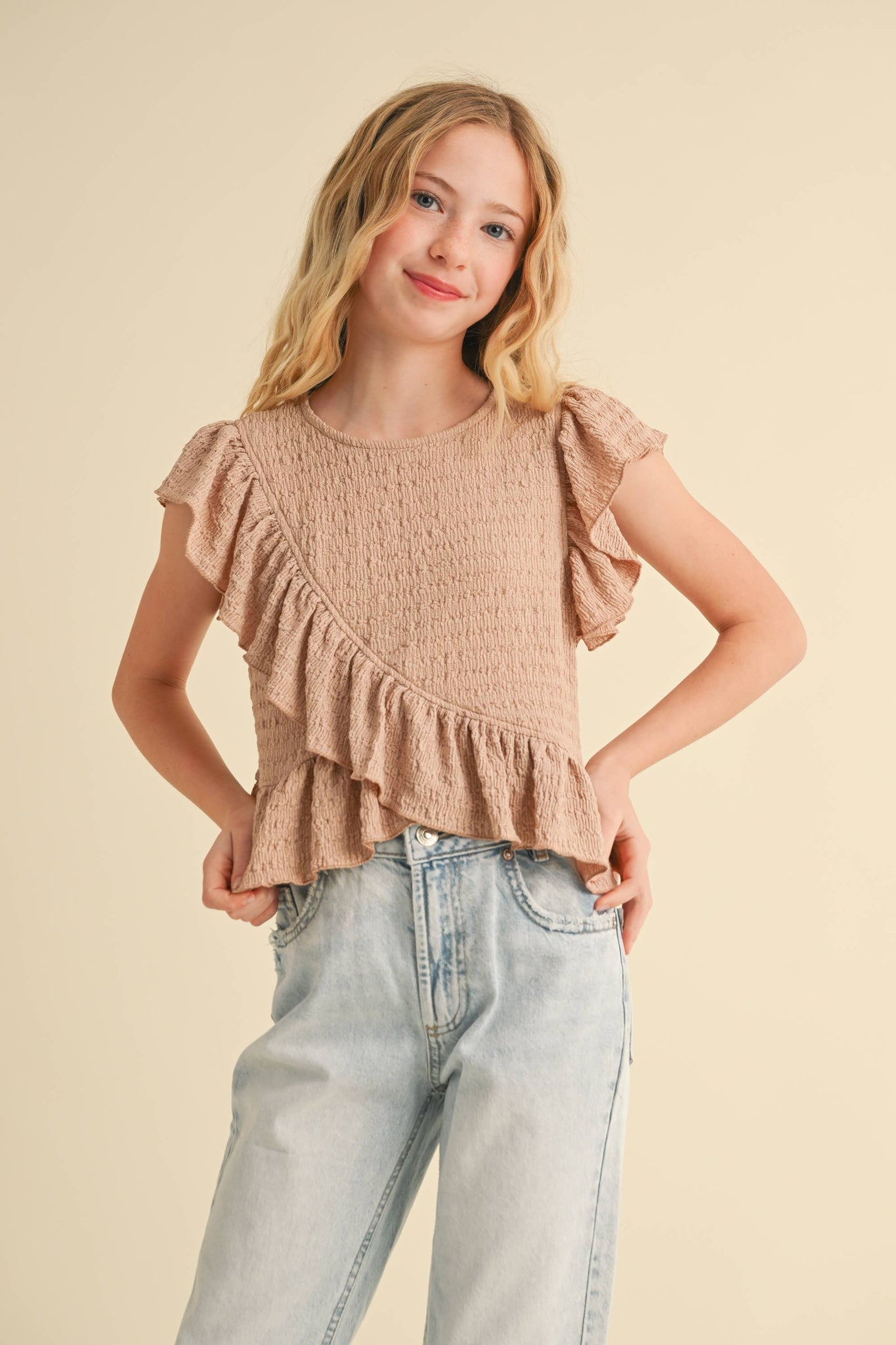 TWEEN KIDS GIRLS ASYMMETRICAL SLEEVELESS TOP