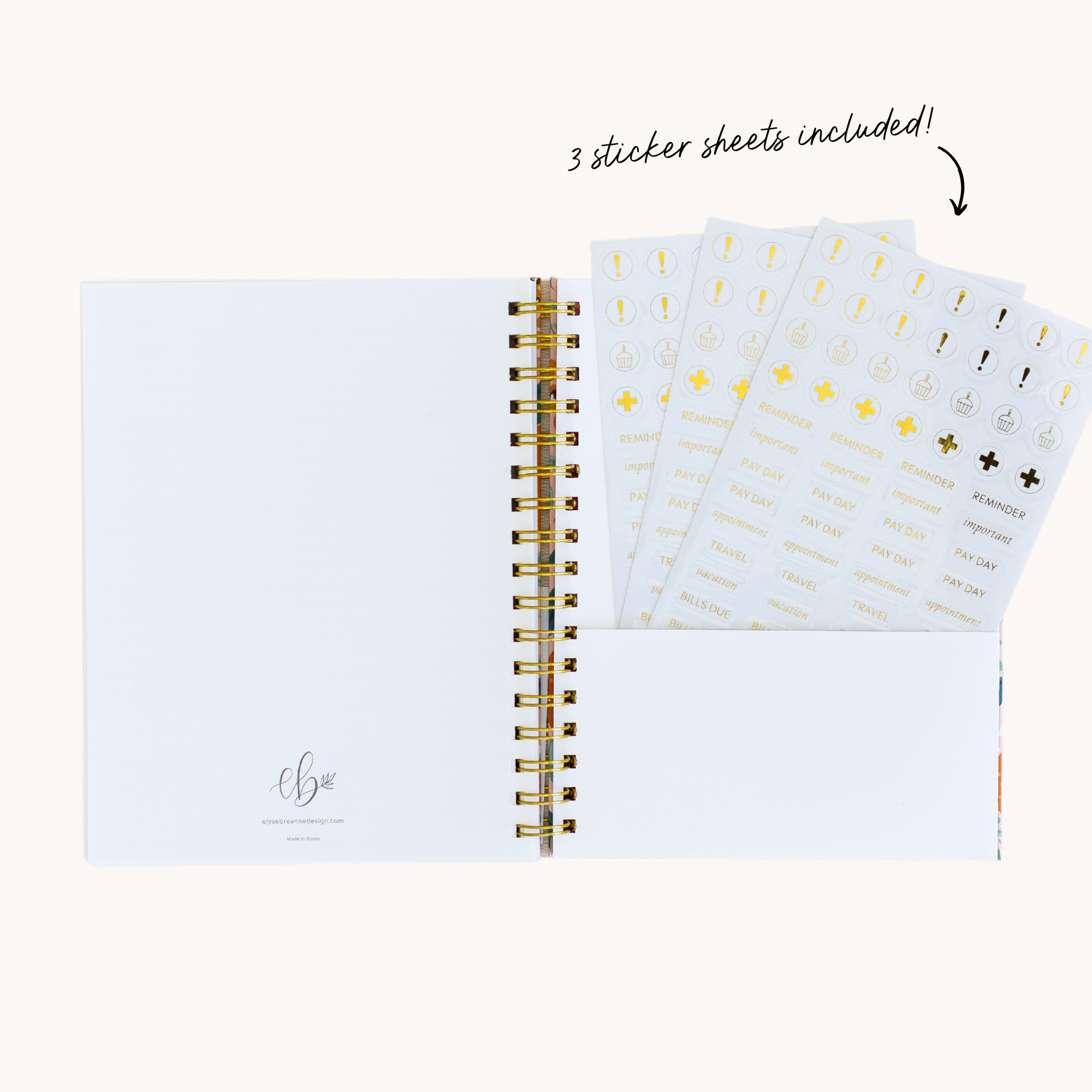 White Anemone Undated Planner