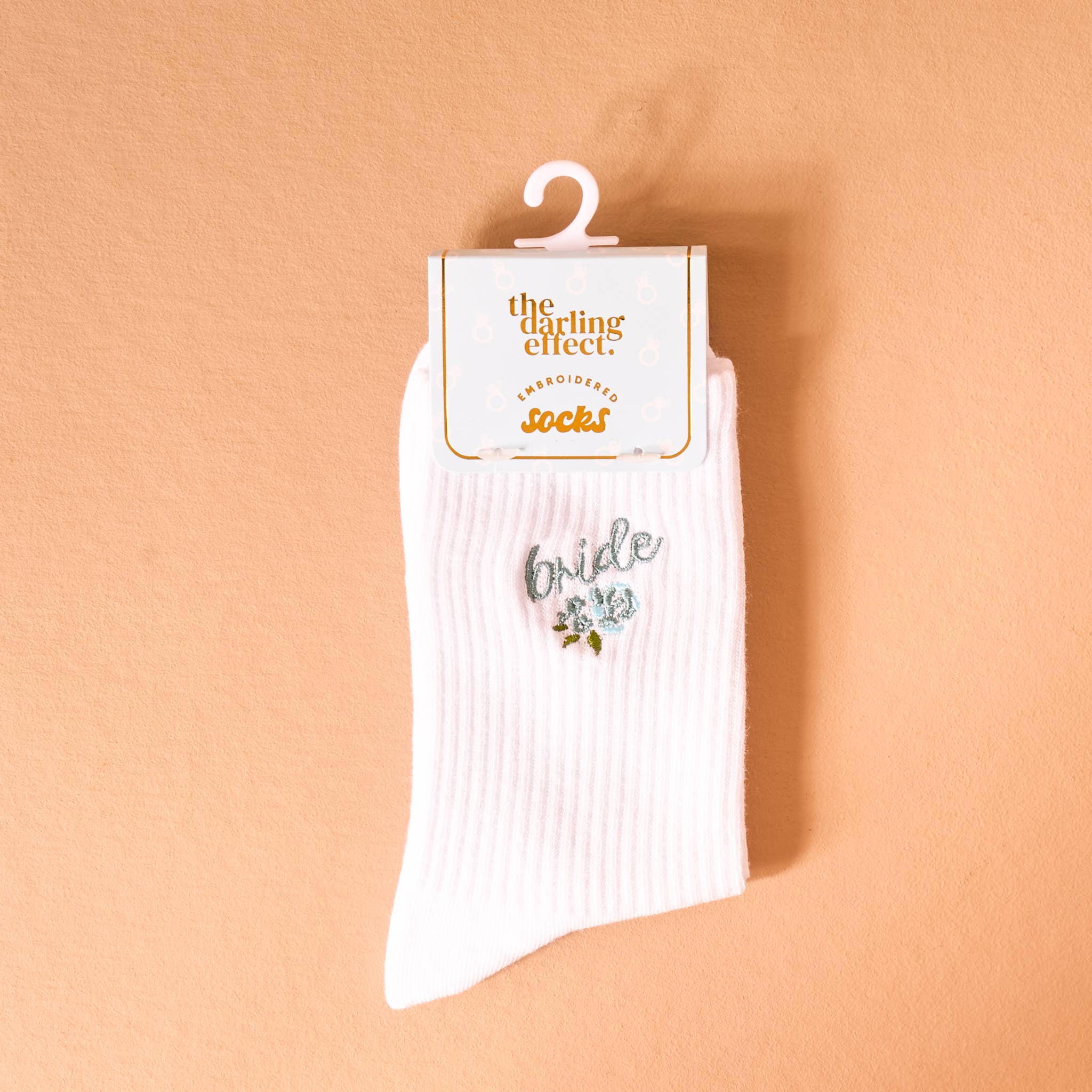 Embroidered Crew Socks-Bride