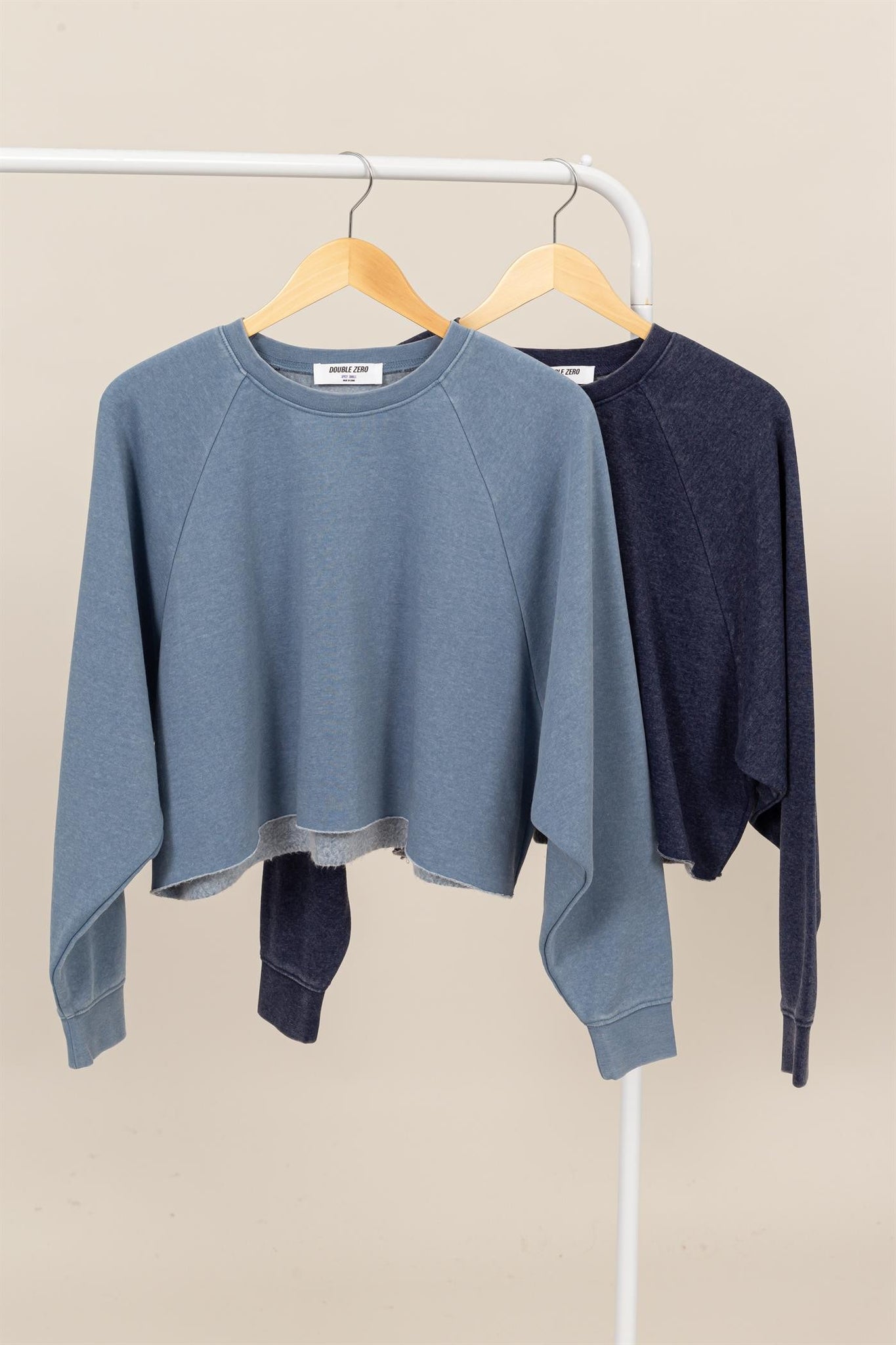 Raw Hem Cropped Sweatshirt