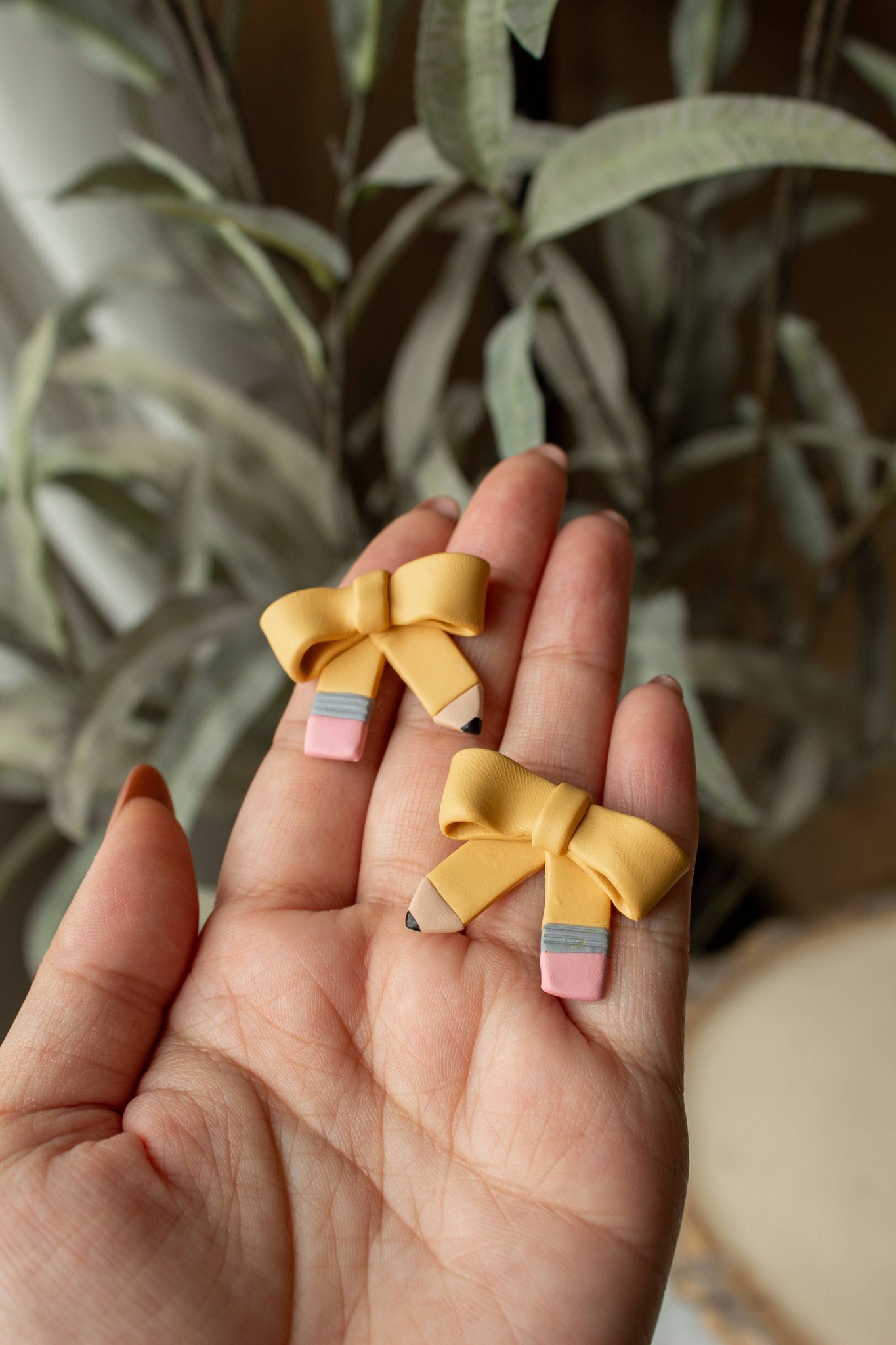 Pencil Bow Oversized Studs, Back to School Teacher Earrings