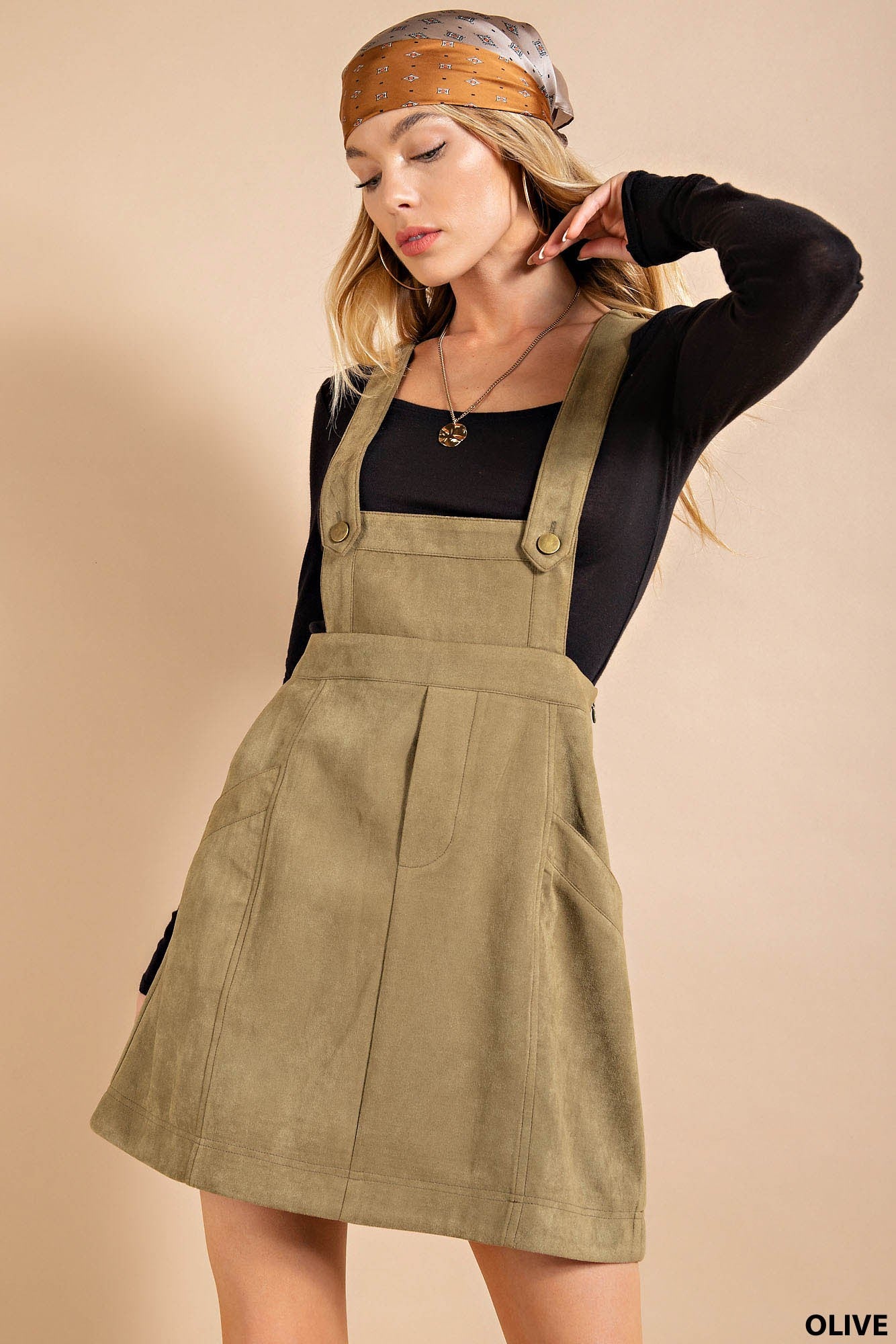Sueded Overall Skirt
