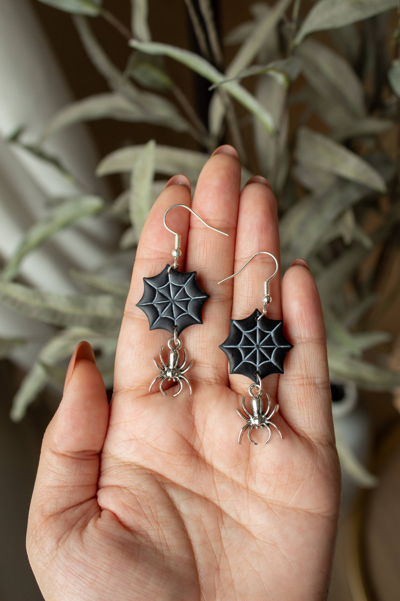 Silver Spider Dangles