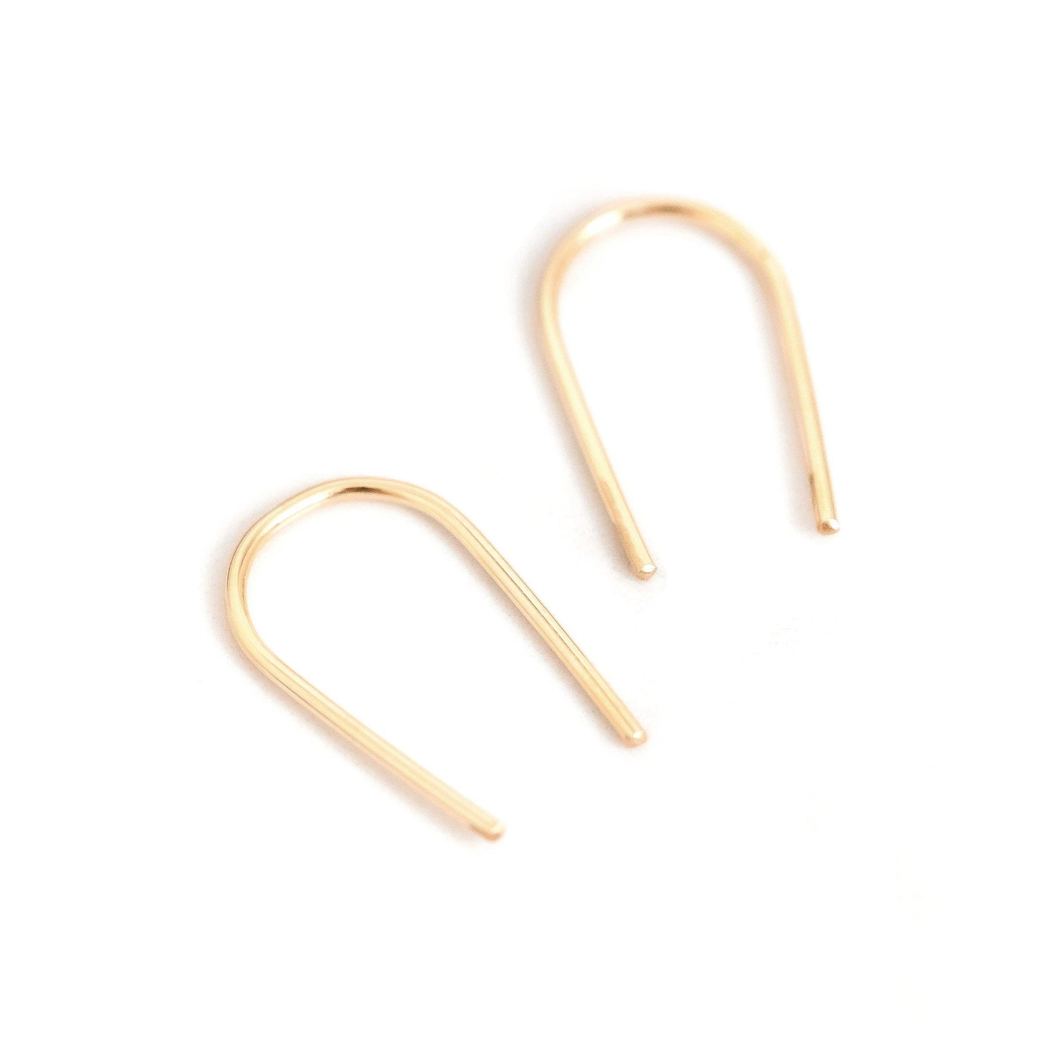 Open Arc Earrings - Hypoallergenic, Waterproof, Minimalist: Rose Gold