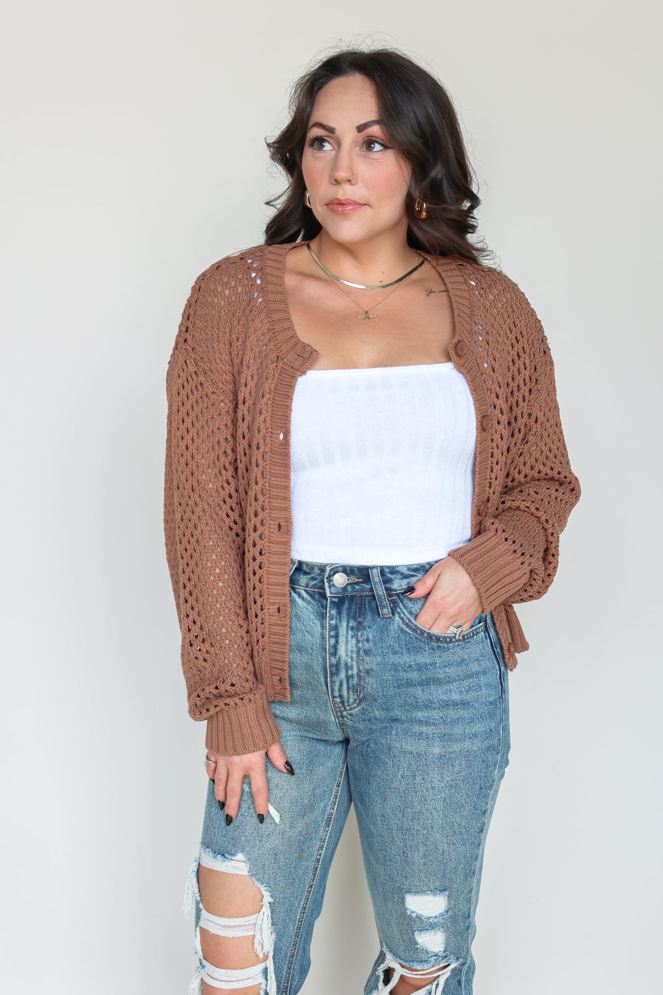 Button Crochet Cardigan