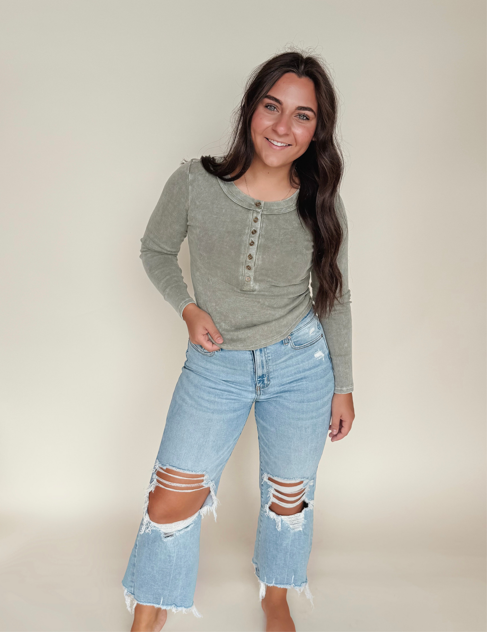 Henley Button Up Tee