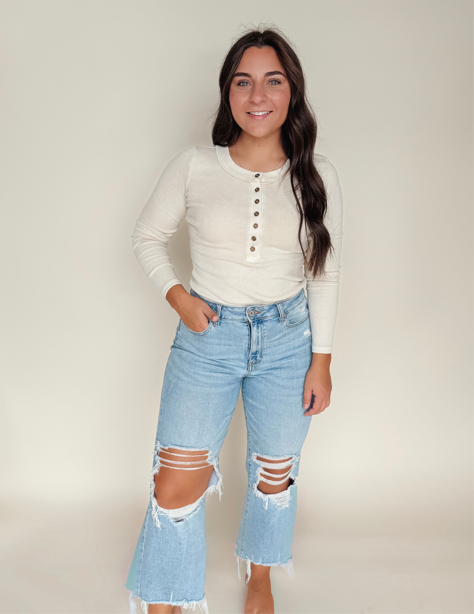 Henley Button Up Tee