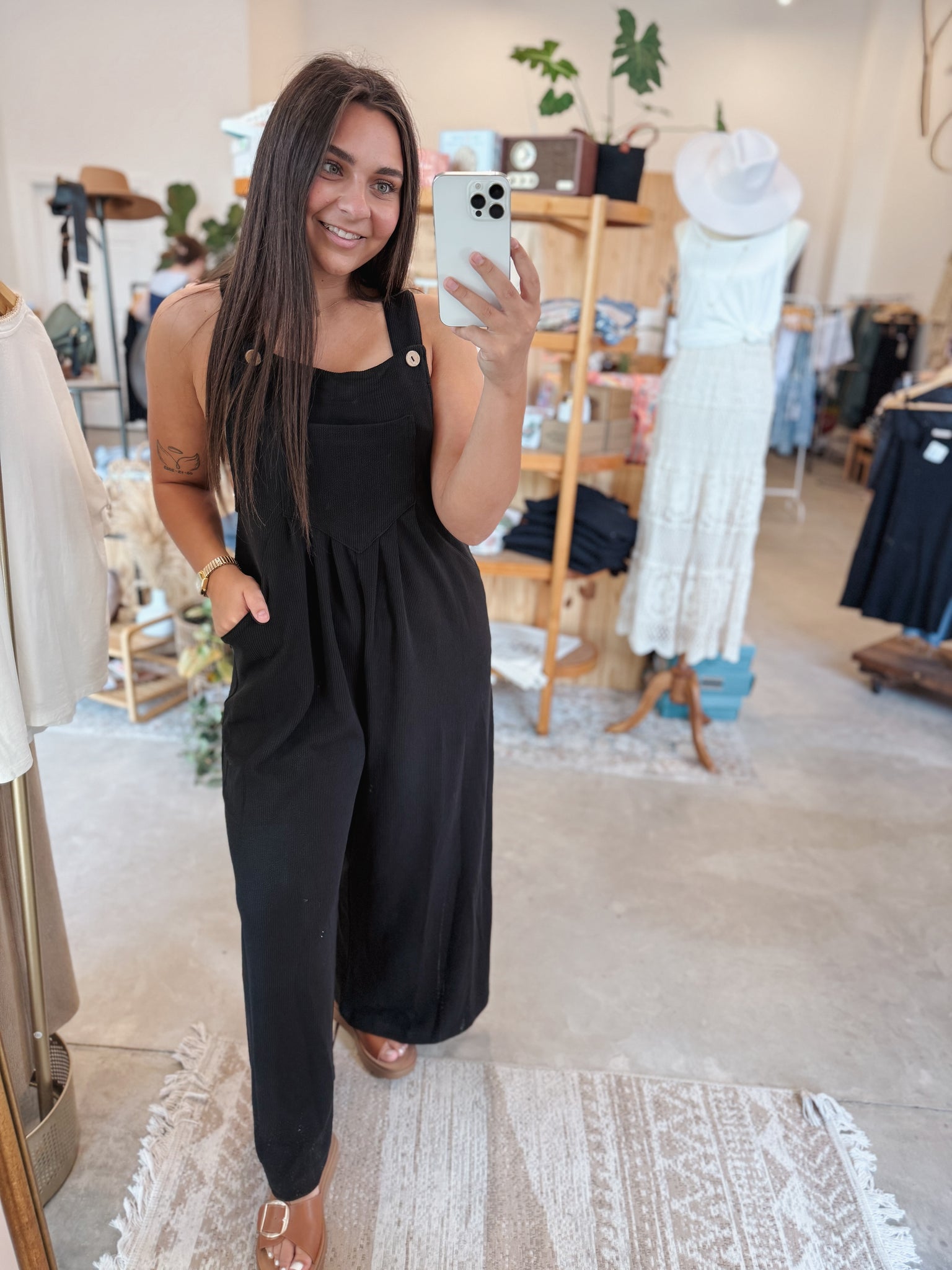 Solid Sleeveless Wide Leg Jumpsuit