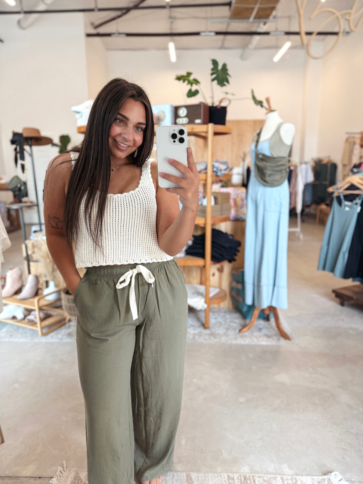 Linen Drawstring Pants
