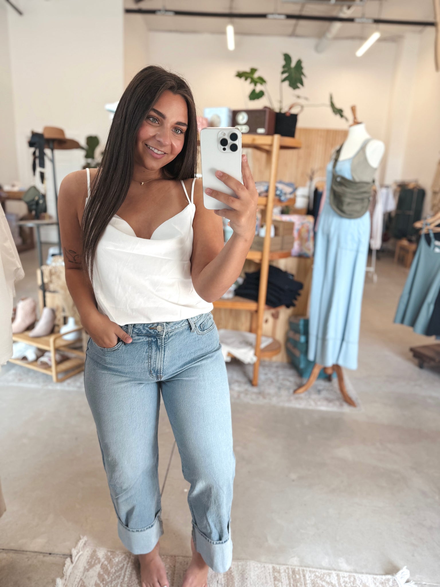 Silk Cowl Camisole Top