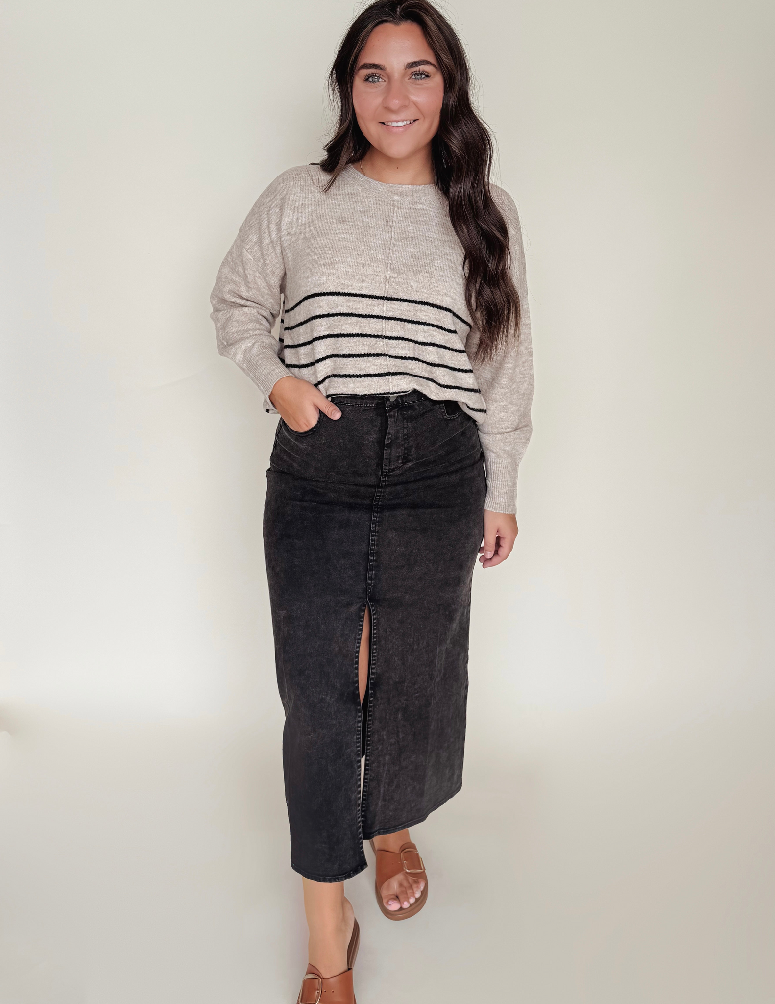 Knit Pullover Striped Sweater