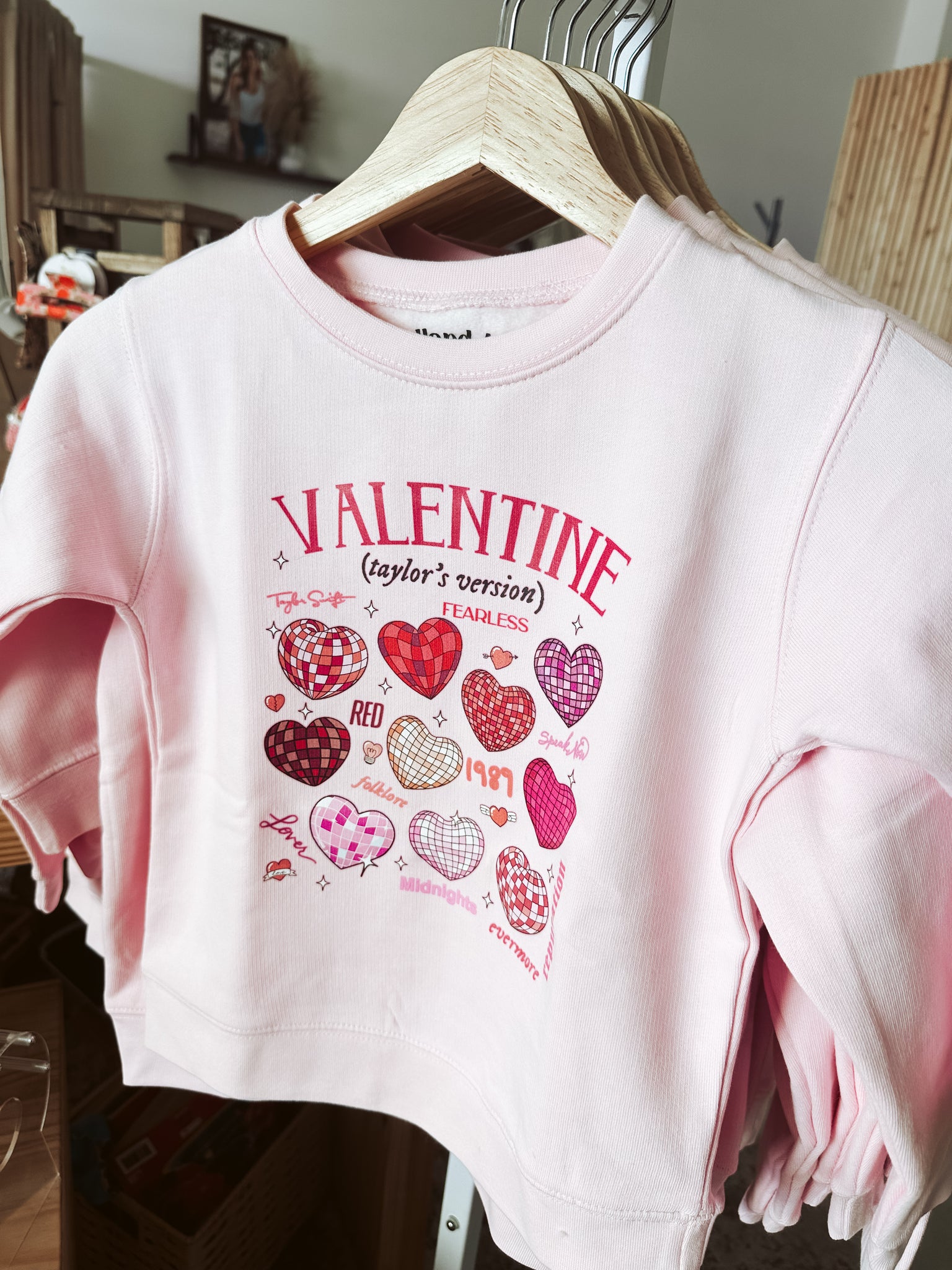 Taylor's Version | Girls Valentines Day Sweatshirt: Light Pink