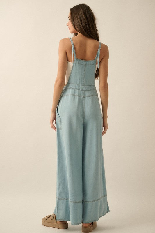 Denim Wide Leg Overalls